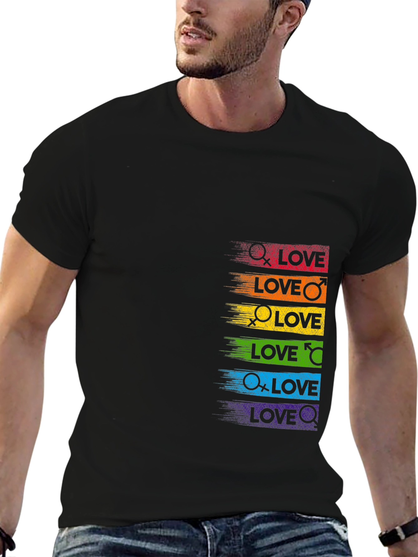 LGBTQ+ Pride Love Rainbow Graphic Tee