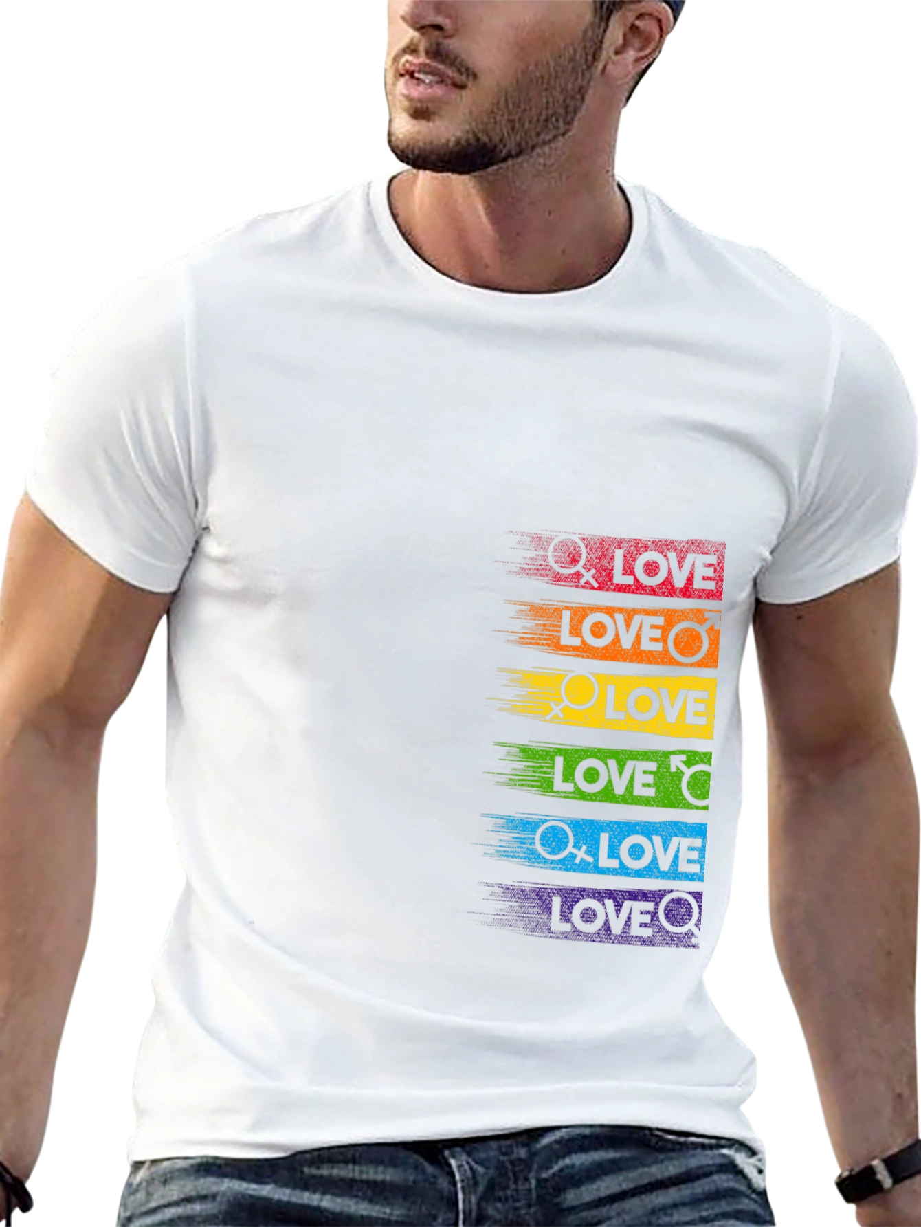 LGBTQ+ Pride Love Rainbow Graphic Tee