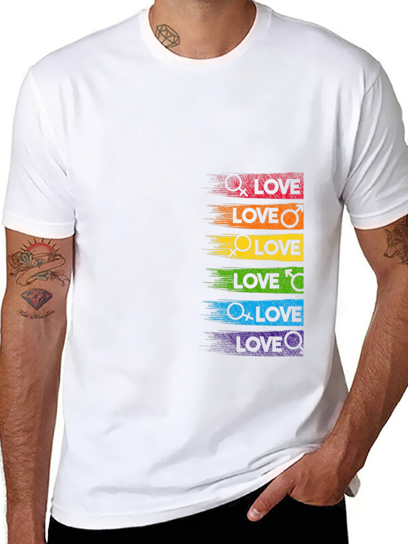 LGBTQ+ Pride Love Rainbow Graphic Tee
