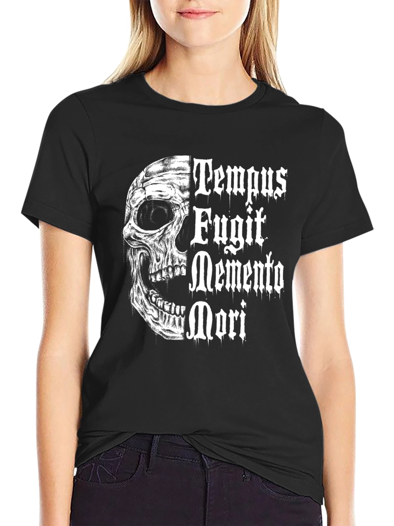 Memento Mori Skull Graphic T-Shirt