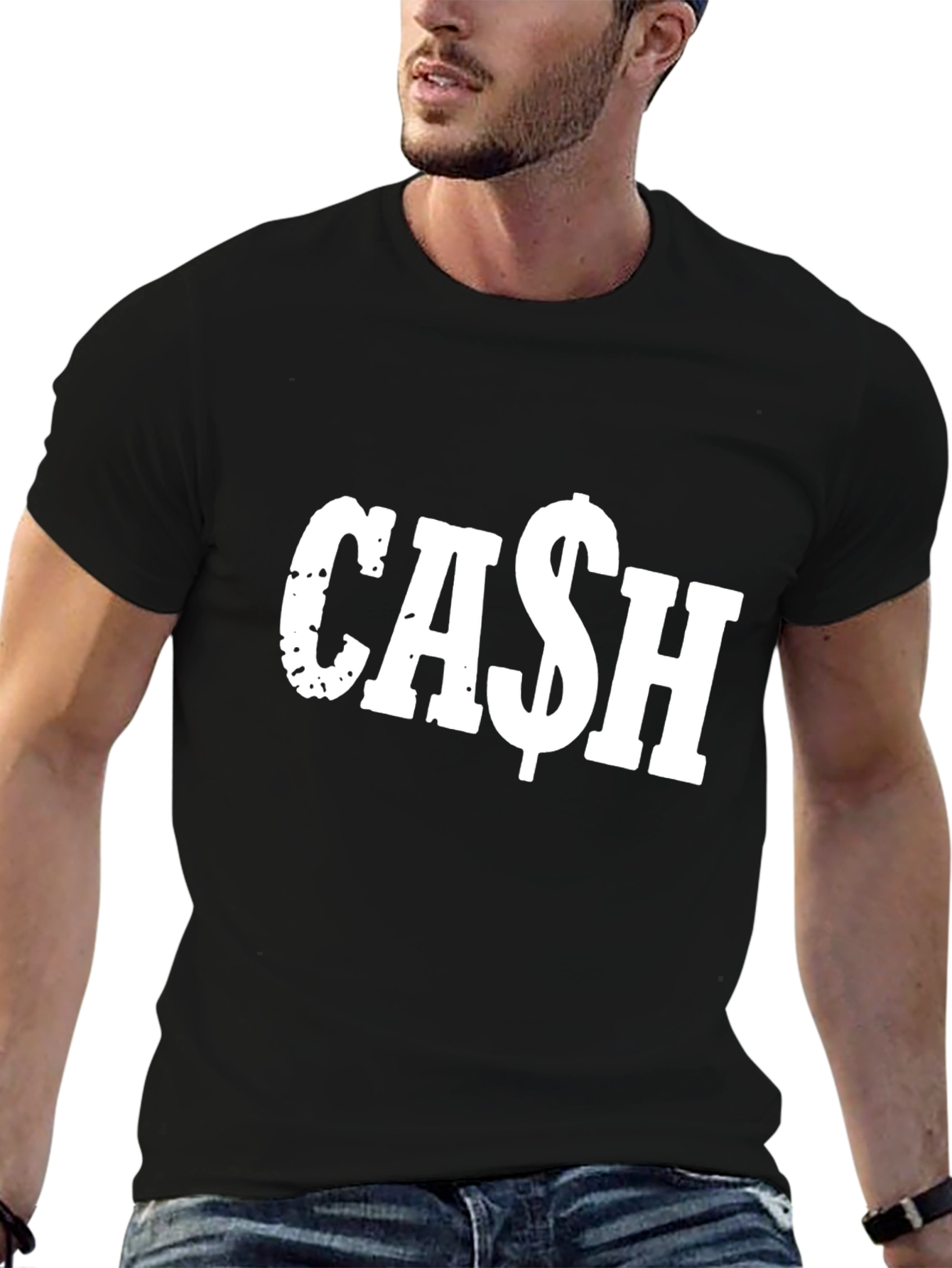 Cash Graphic Tee - Black Cotton Comfort