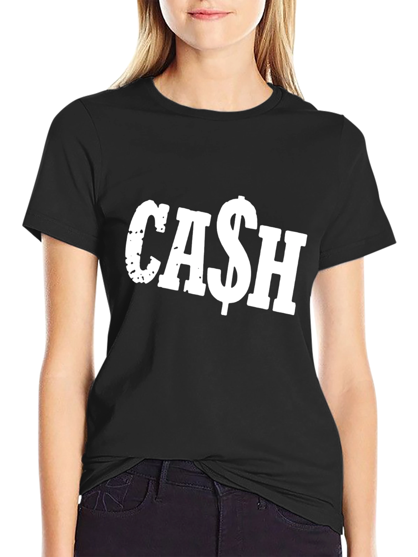 Cash Graphic Tee - Black Cotton Comfort