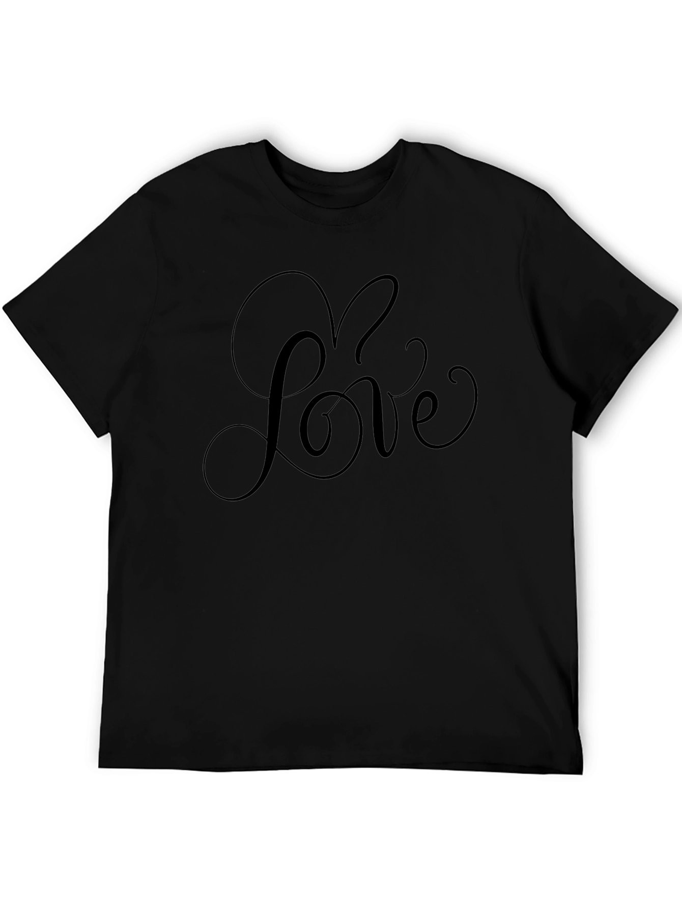 Love Script Black T-Shirt