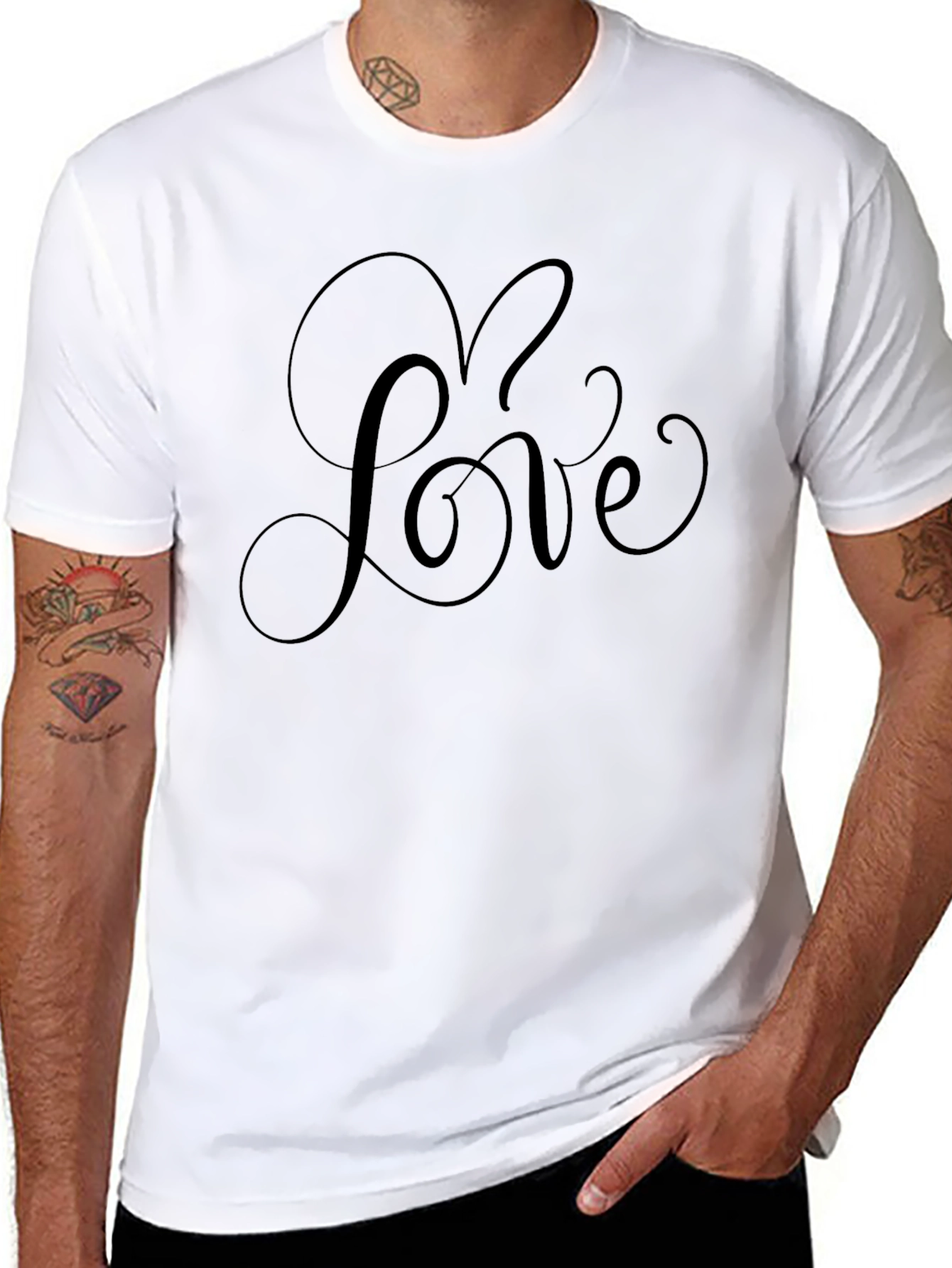 Love Script Black T-Shirt