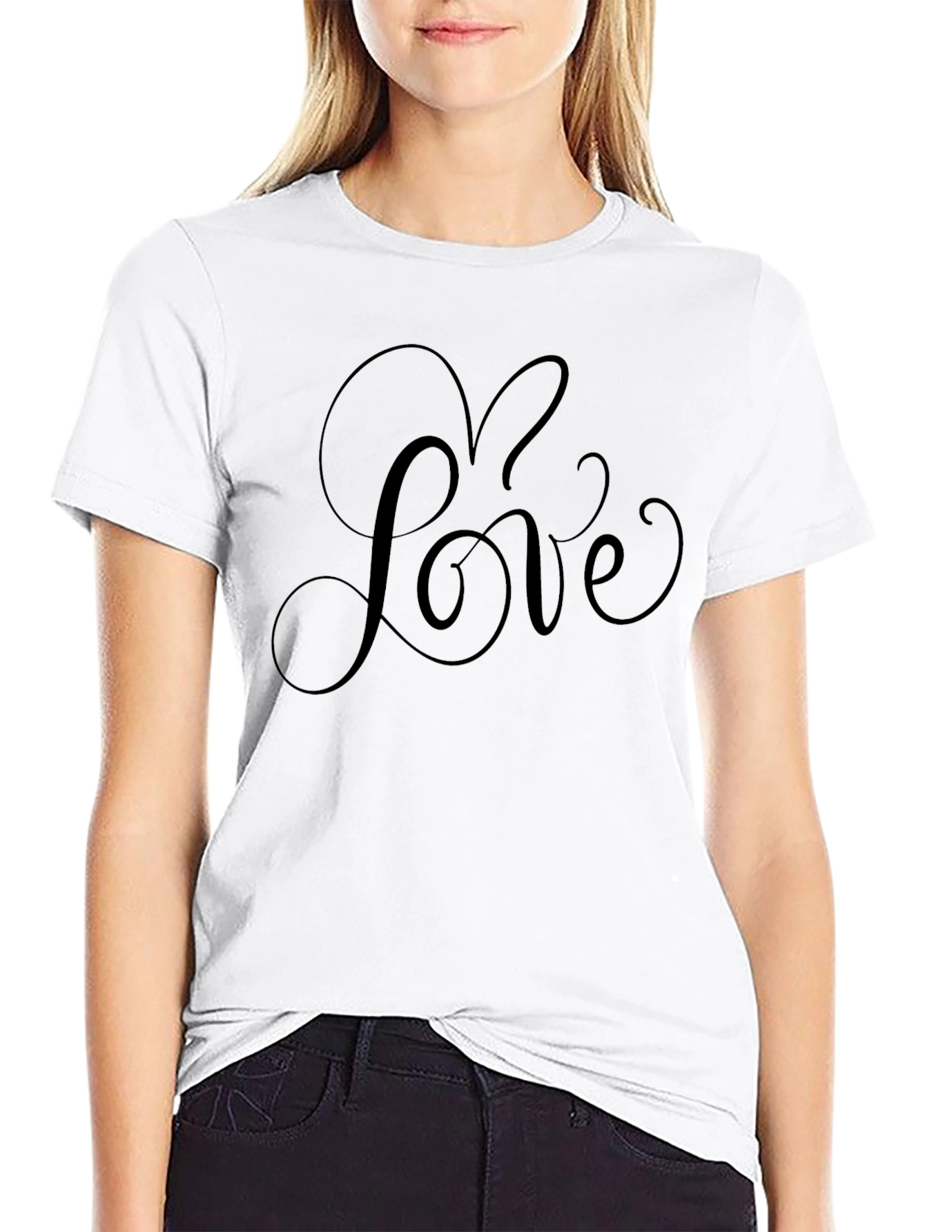 Love Script Black T-Shirt