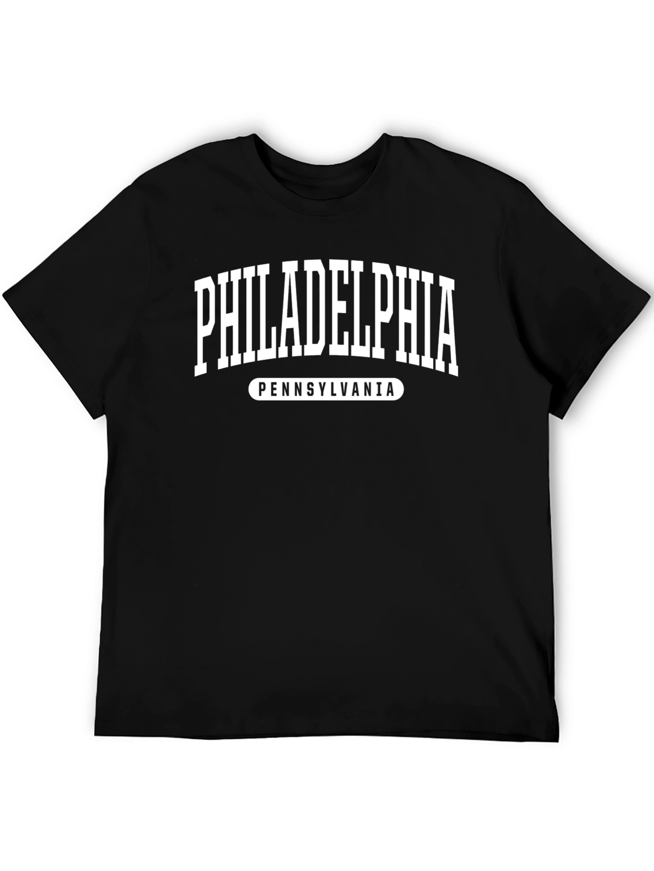 Philadelphia Pennsylvania Text Graphic Black T-Shirt