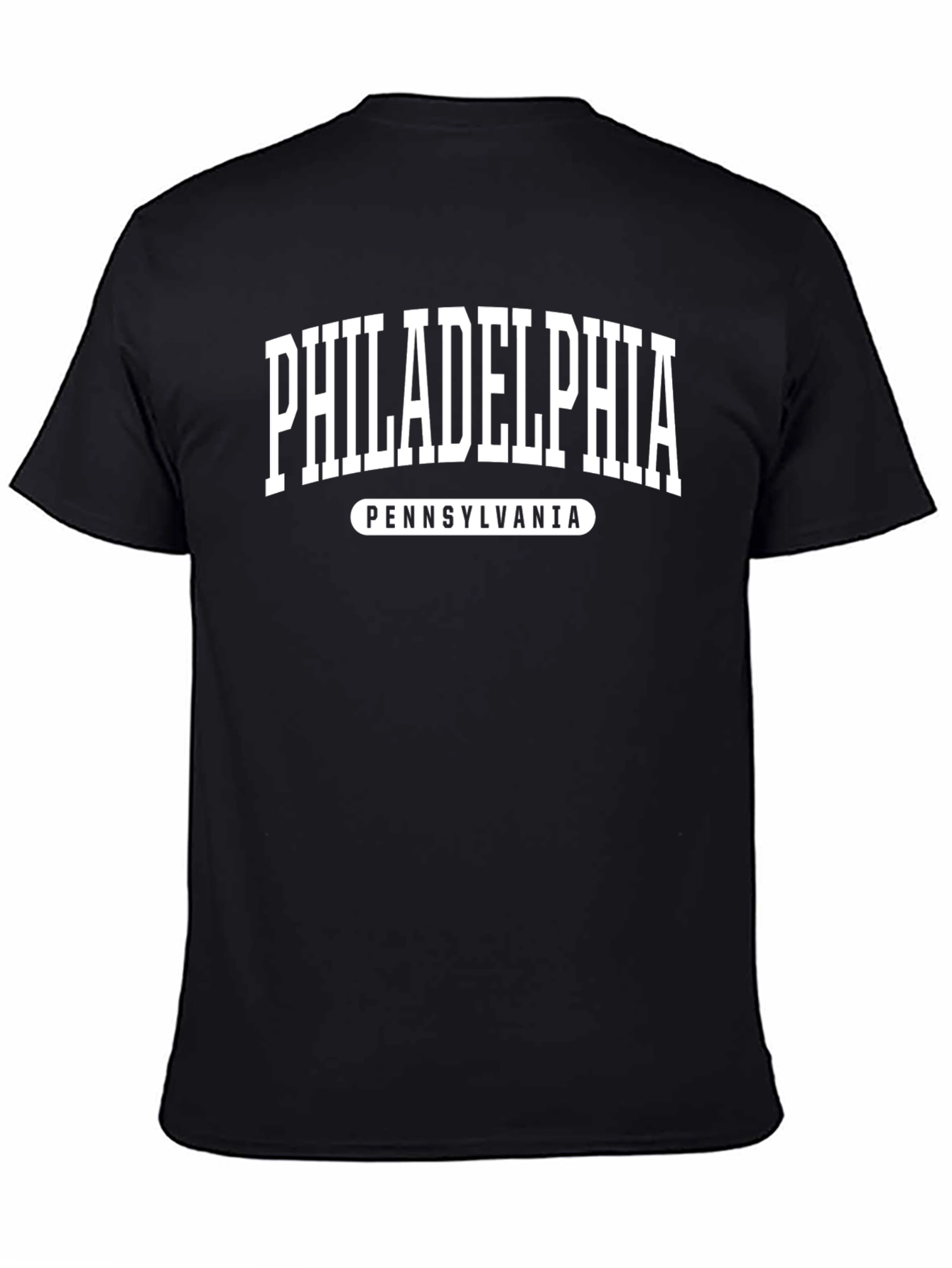 Philadelphia Pennsylvania Text Graphic Black T-Shirt