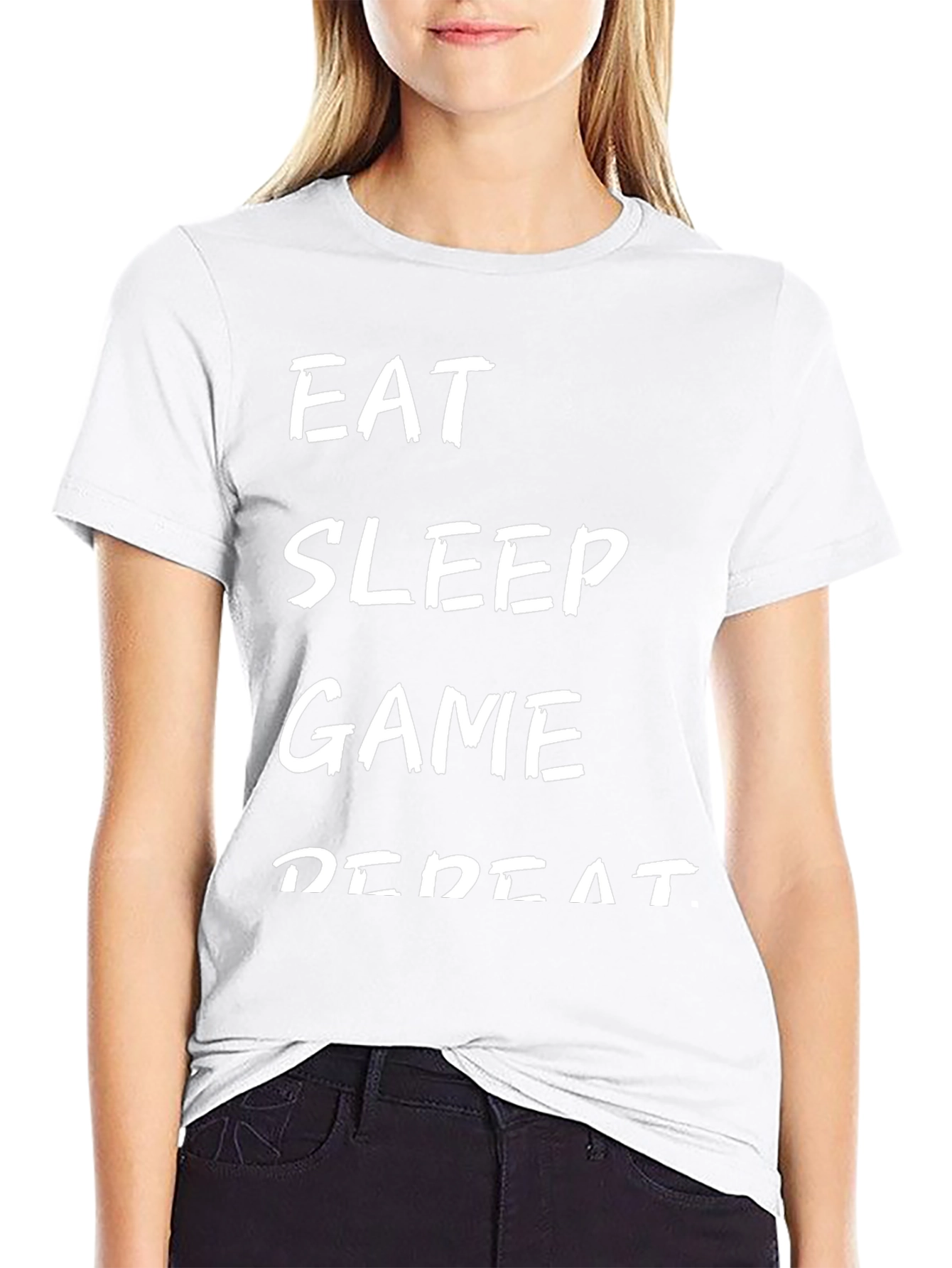 Eat Sleep Game Repeat Black T-Shirt