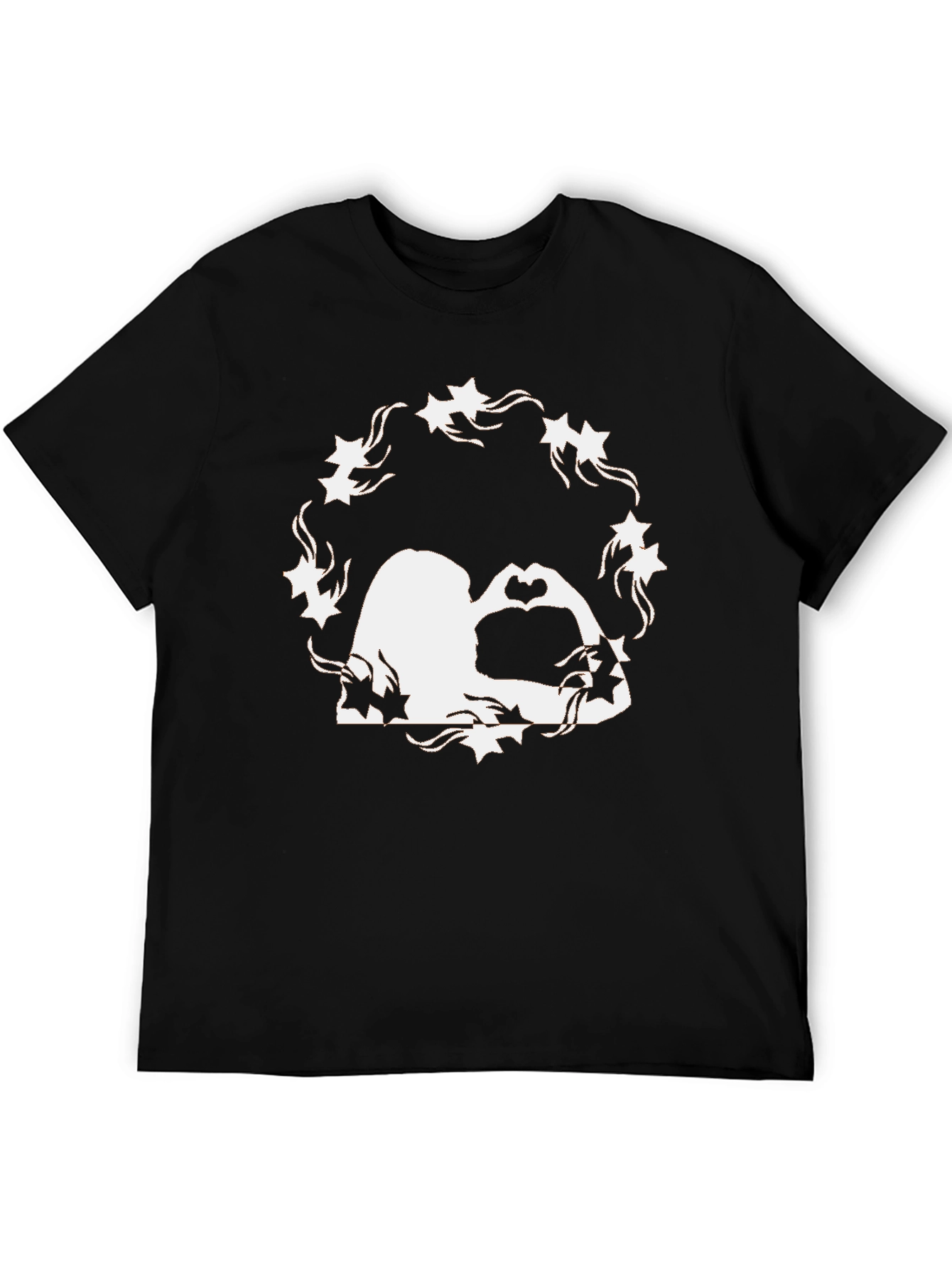 Romantic Silhouette Graphic Tee - Black