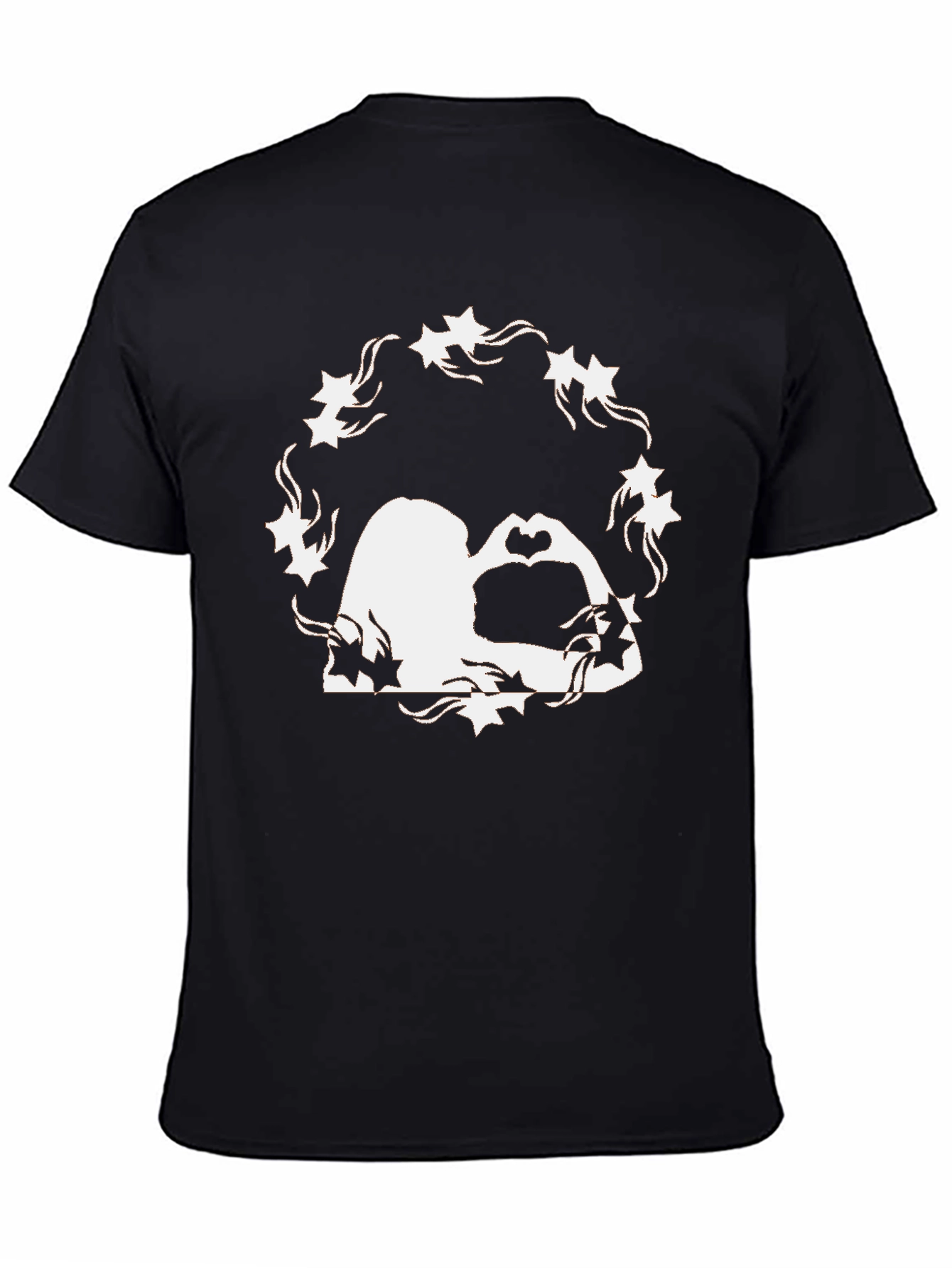 Romantic Silhouette Graphic Tee - Black