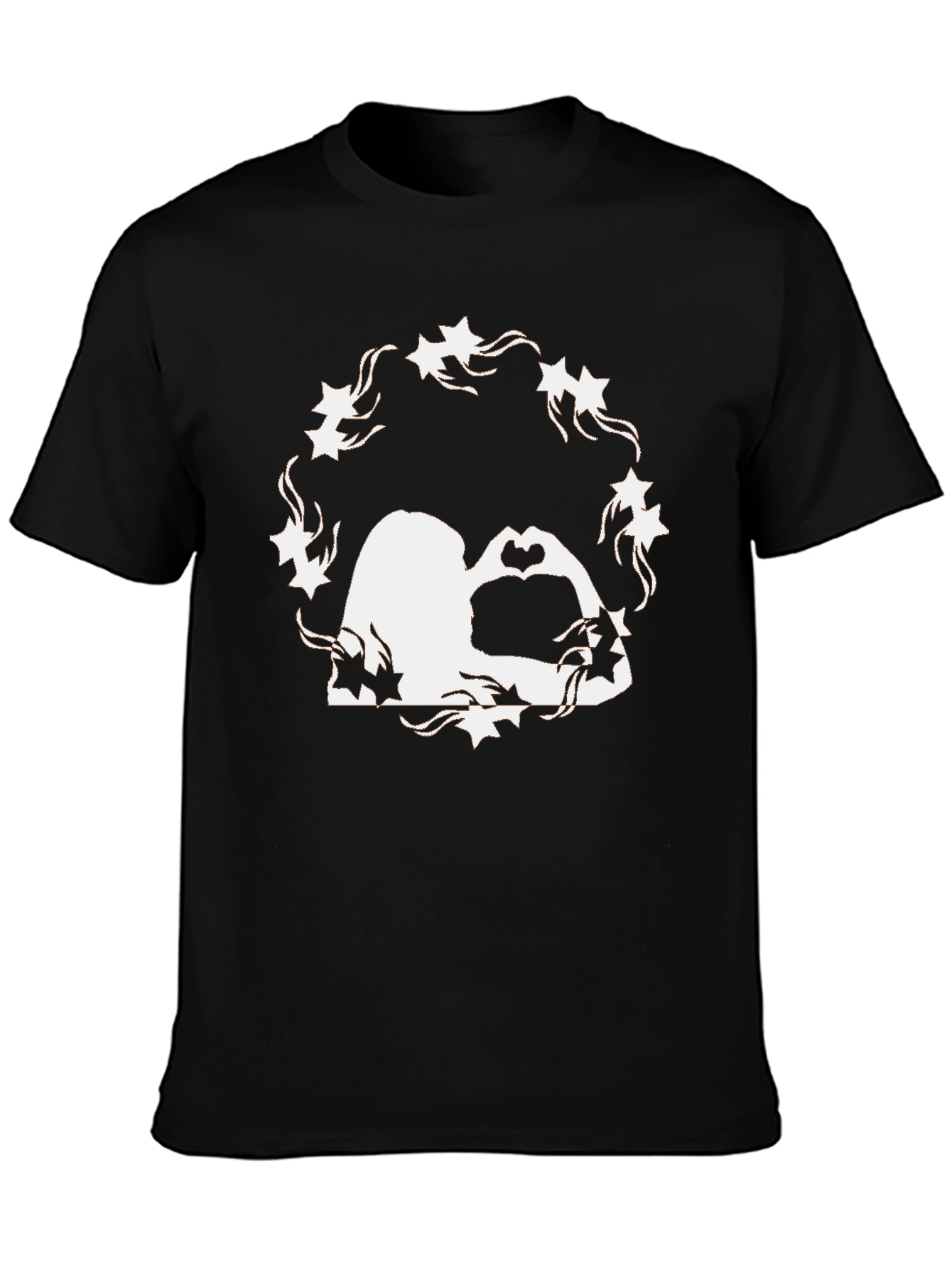 Romantic Silhouette Graphic Tee - Black