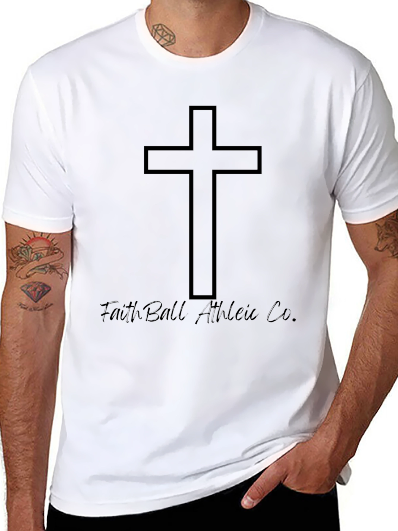 Faithful Athletic Cross T-Shirt - Black