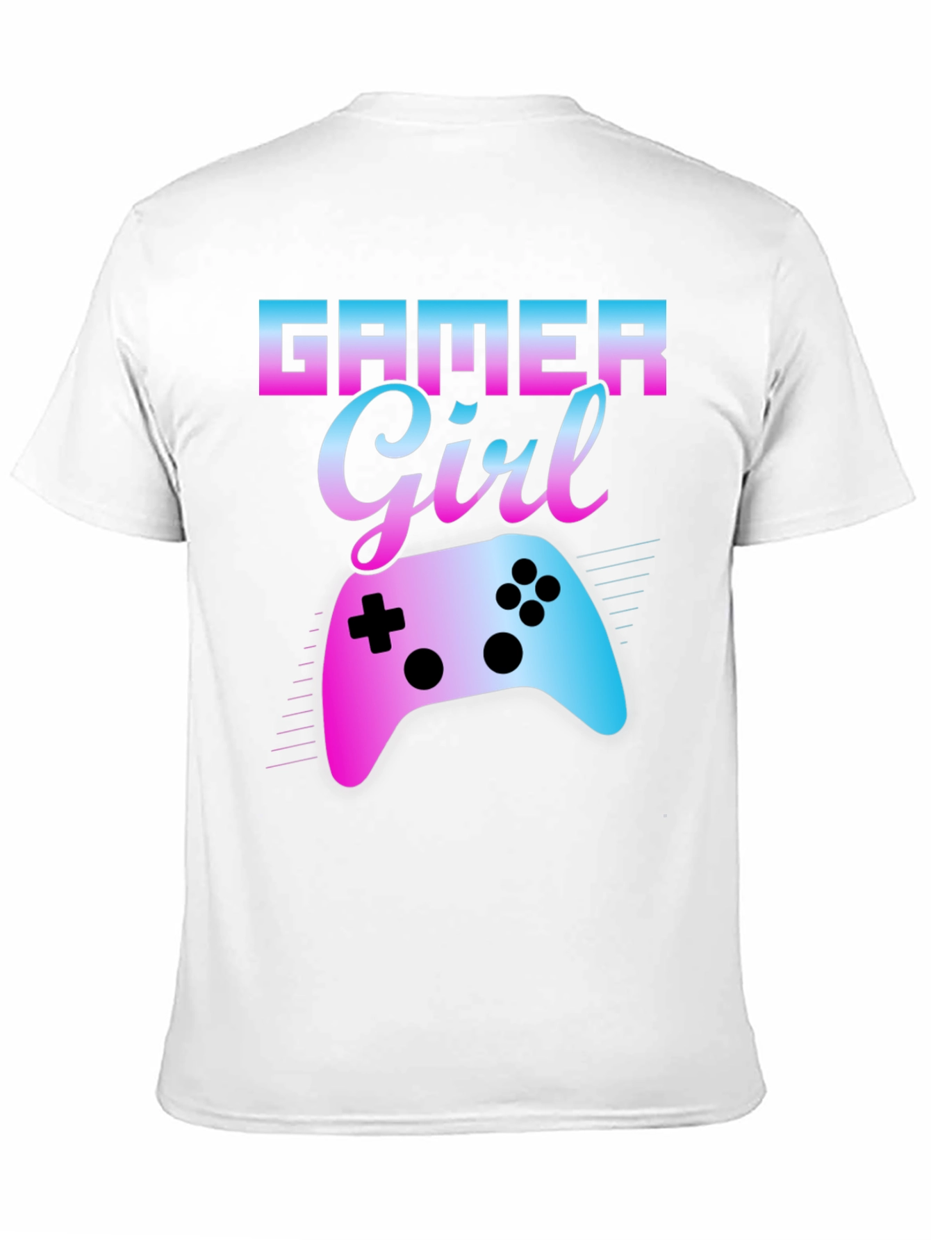Gamer Girl Gradient Controller Graphic T-Shirt