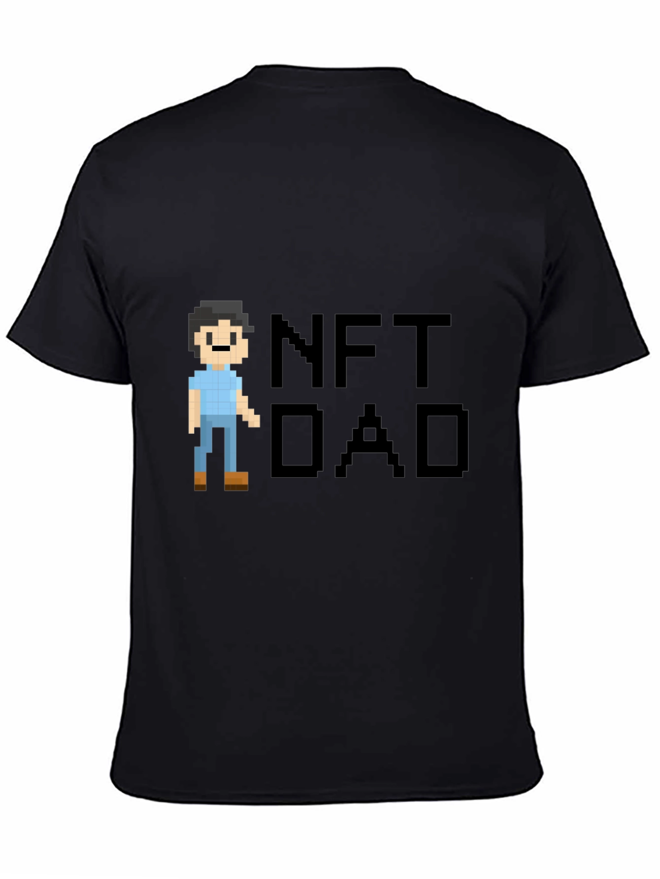 NFT Dad Pixel Art Black T-Shirt