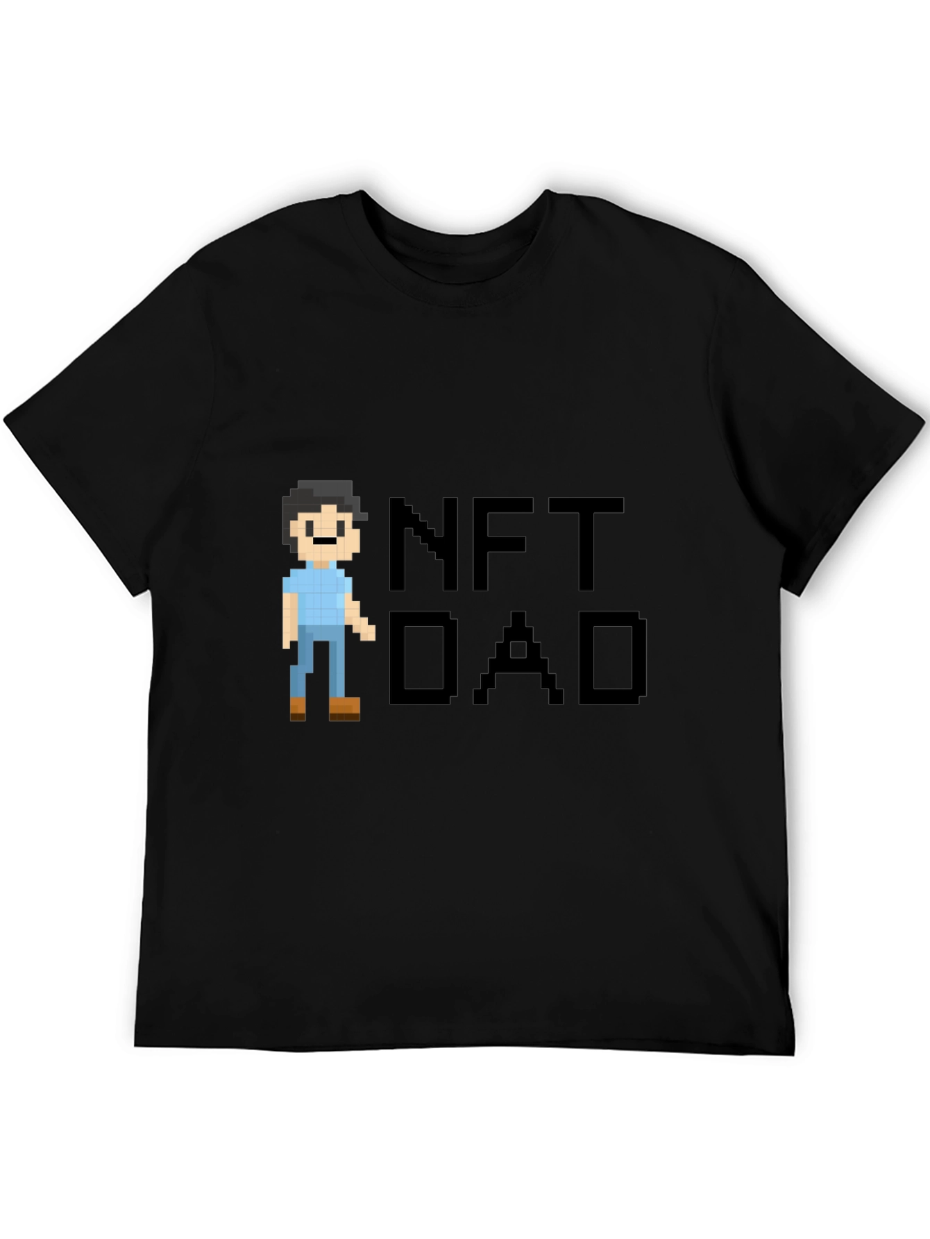 NFT Dad Pixel Art Black T-Shirt