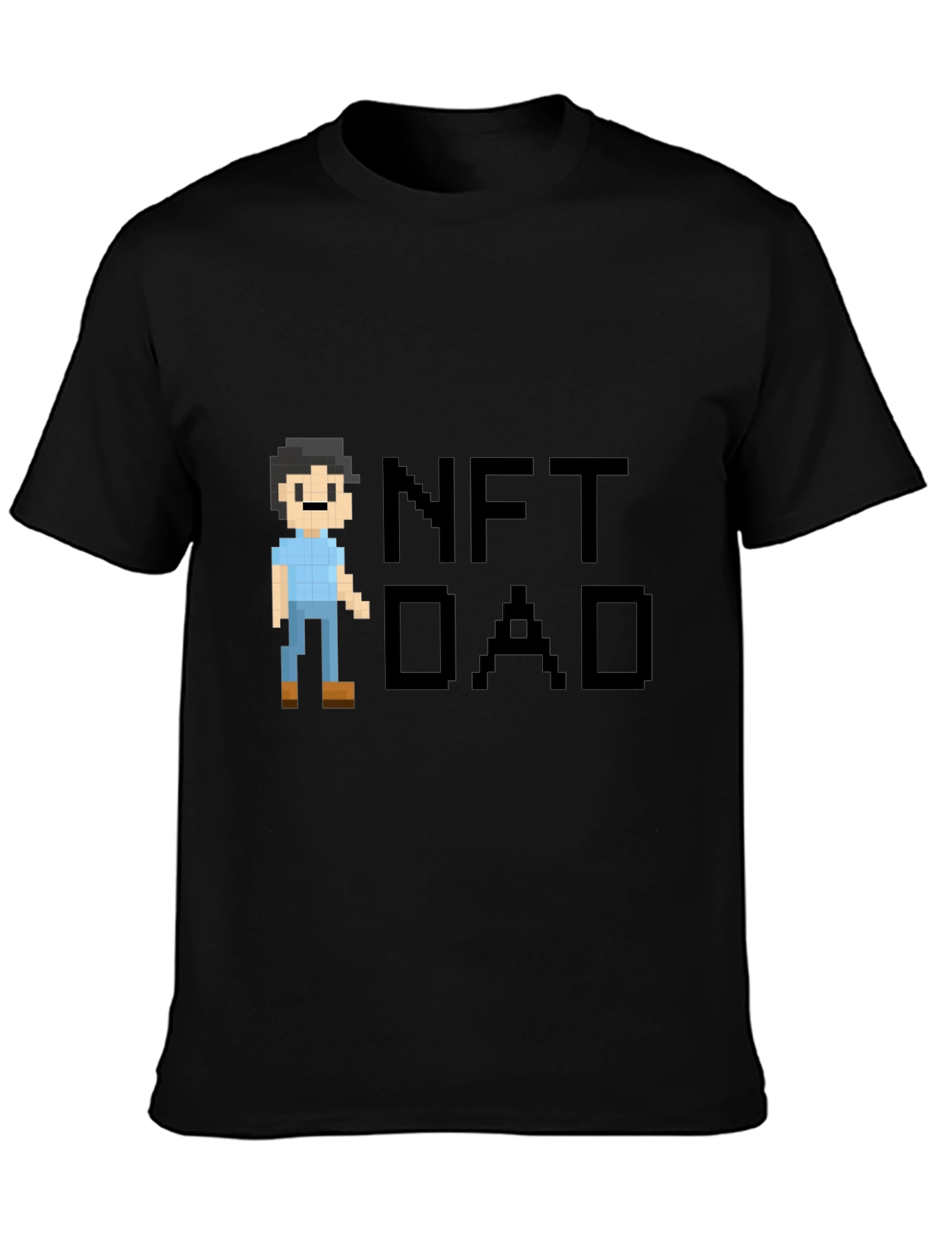 NFT Dad Pixel Art Black T-Shirt