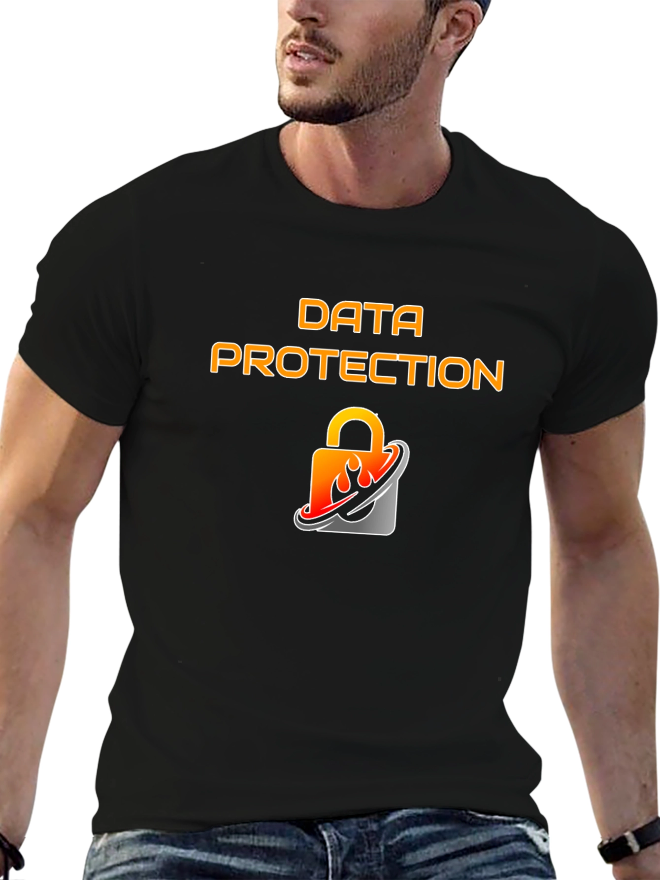 Data Protection Graphic Black T-Shirt