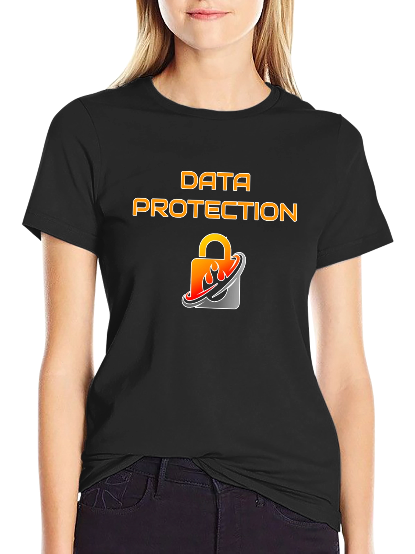 Data Protection Graphic Black T-Shirt