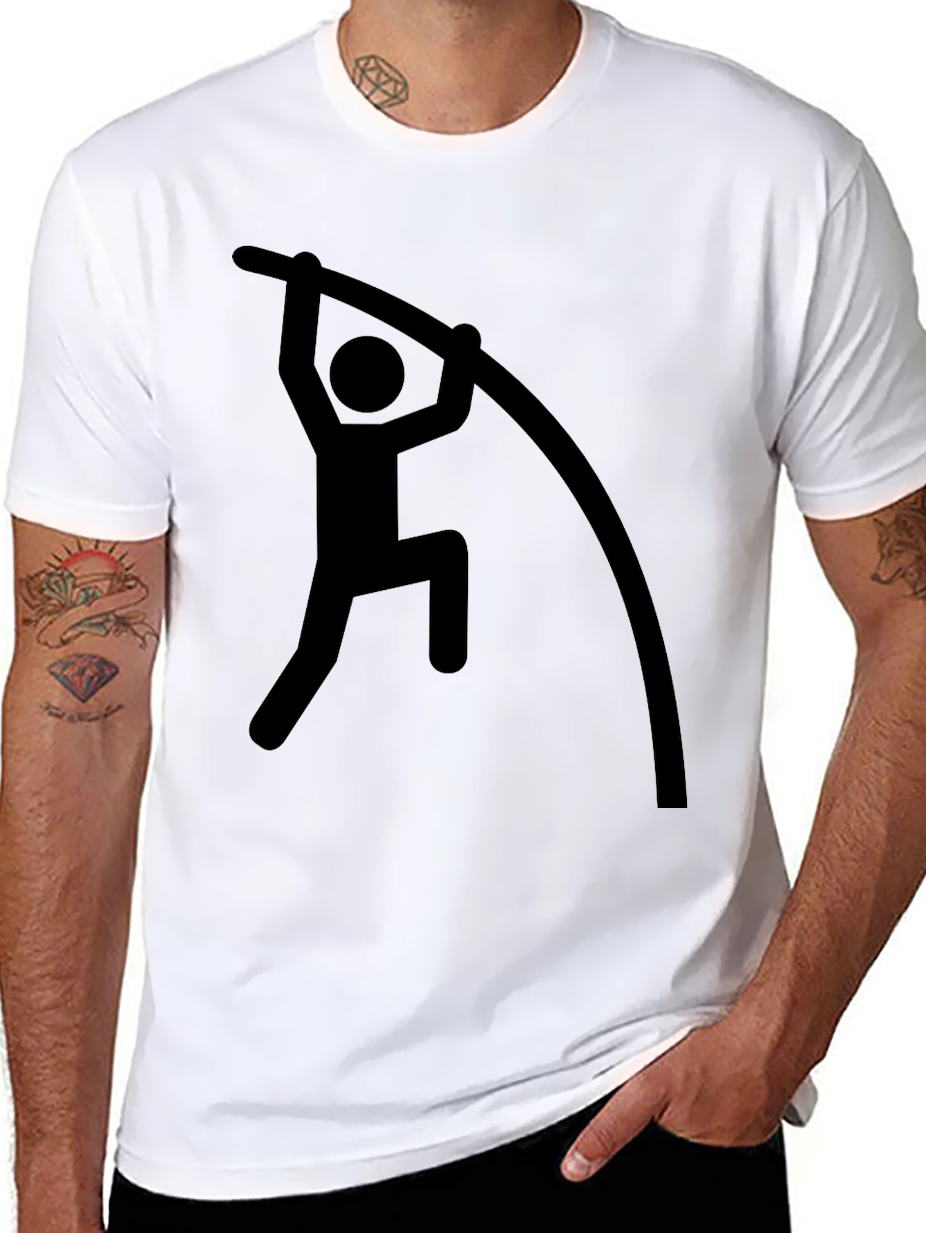 Black Pole Vaulting Graphic Tee