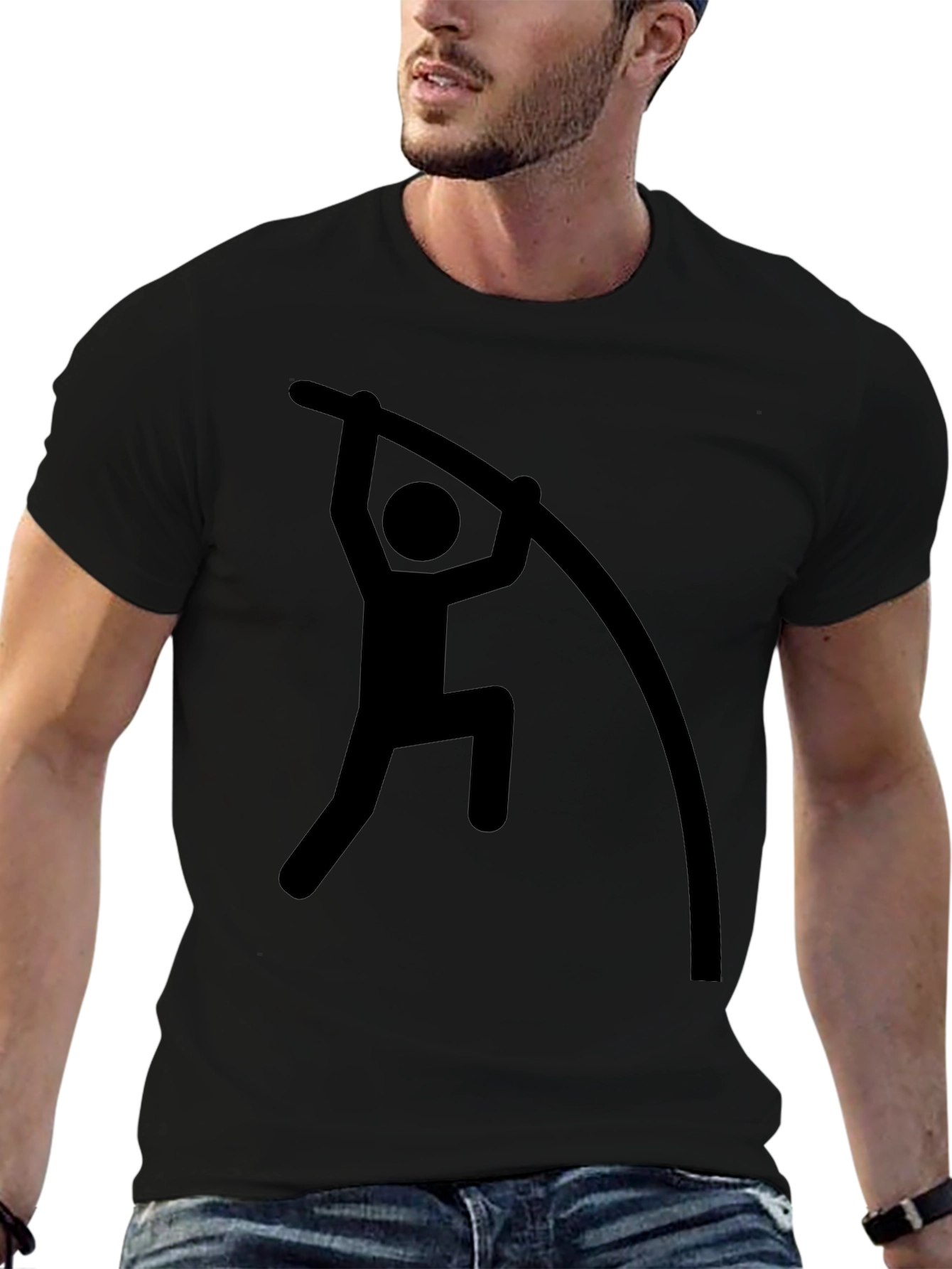 Black Pole Vaulting Graphic Tee