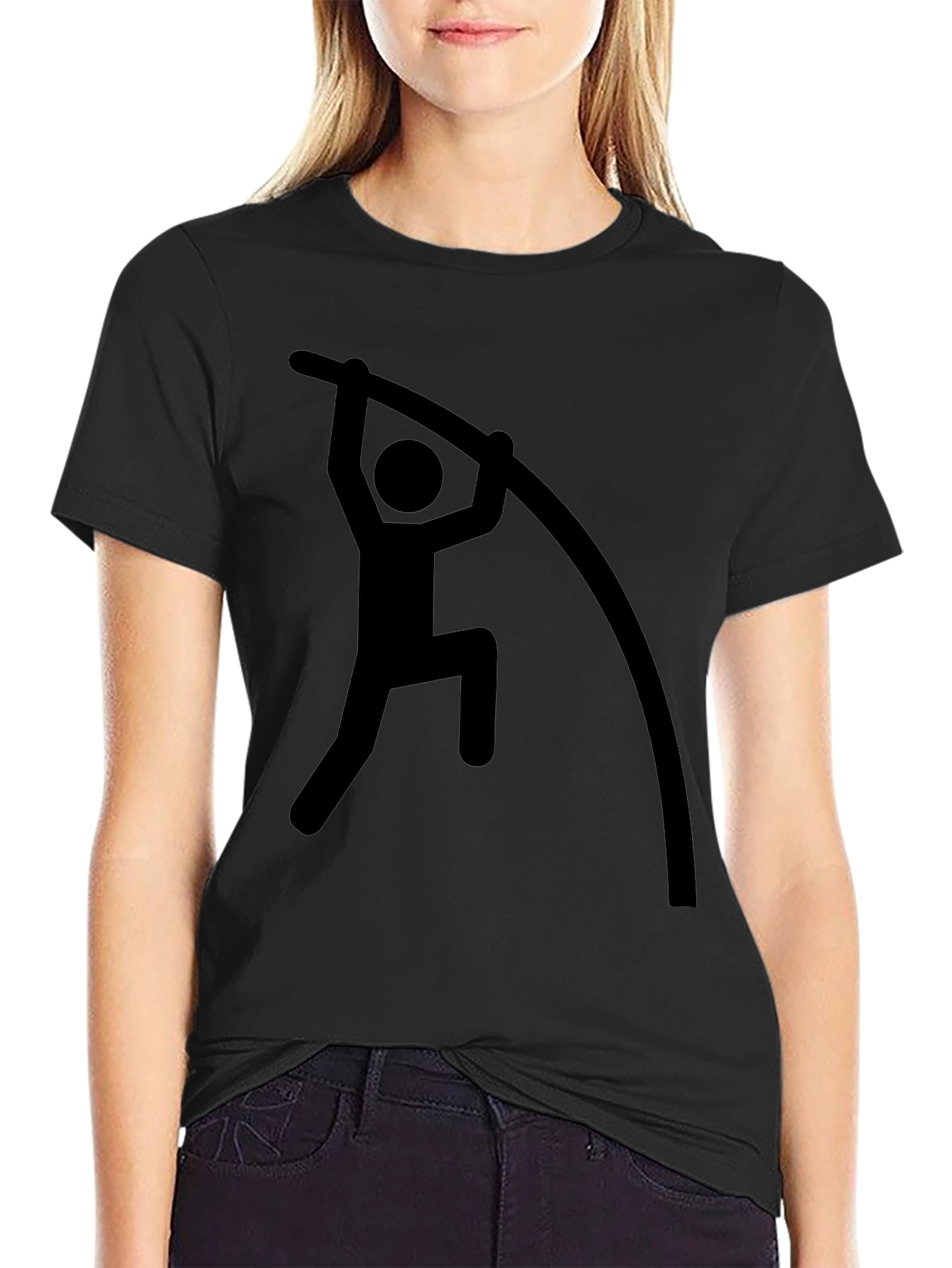 Black Pole Vaulting Graphic Tee