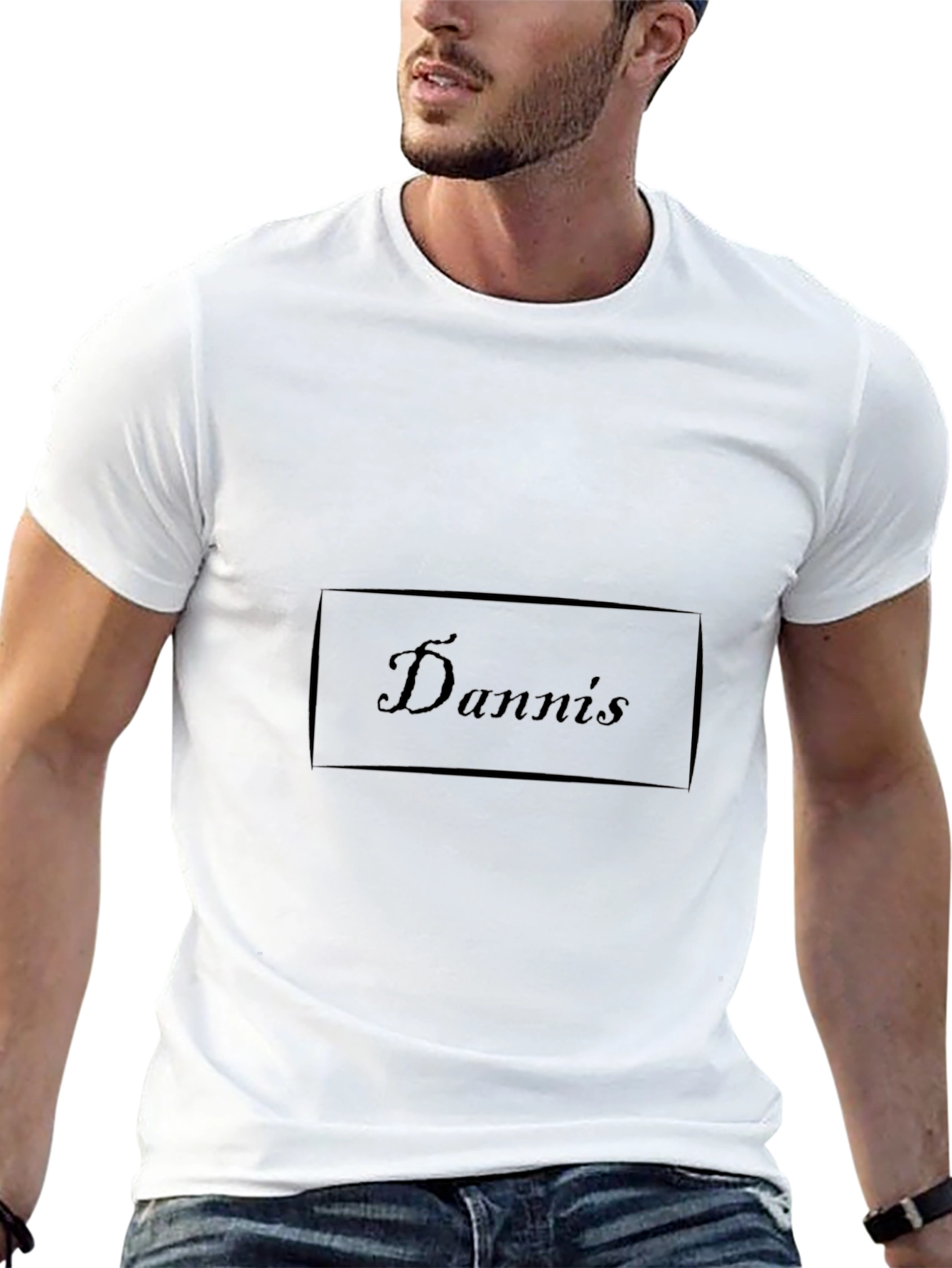 Dannis Graphic T-Shirt - Soft Black Cotton Casual Tee