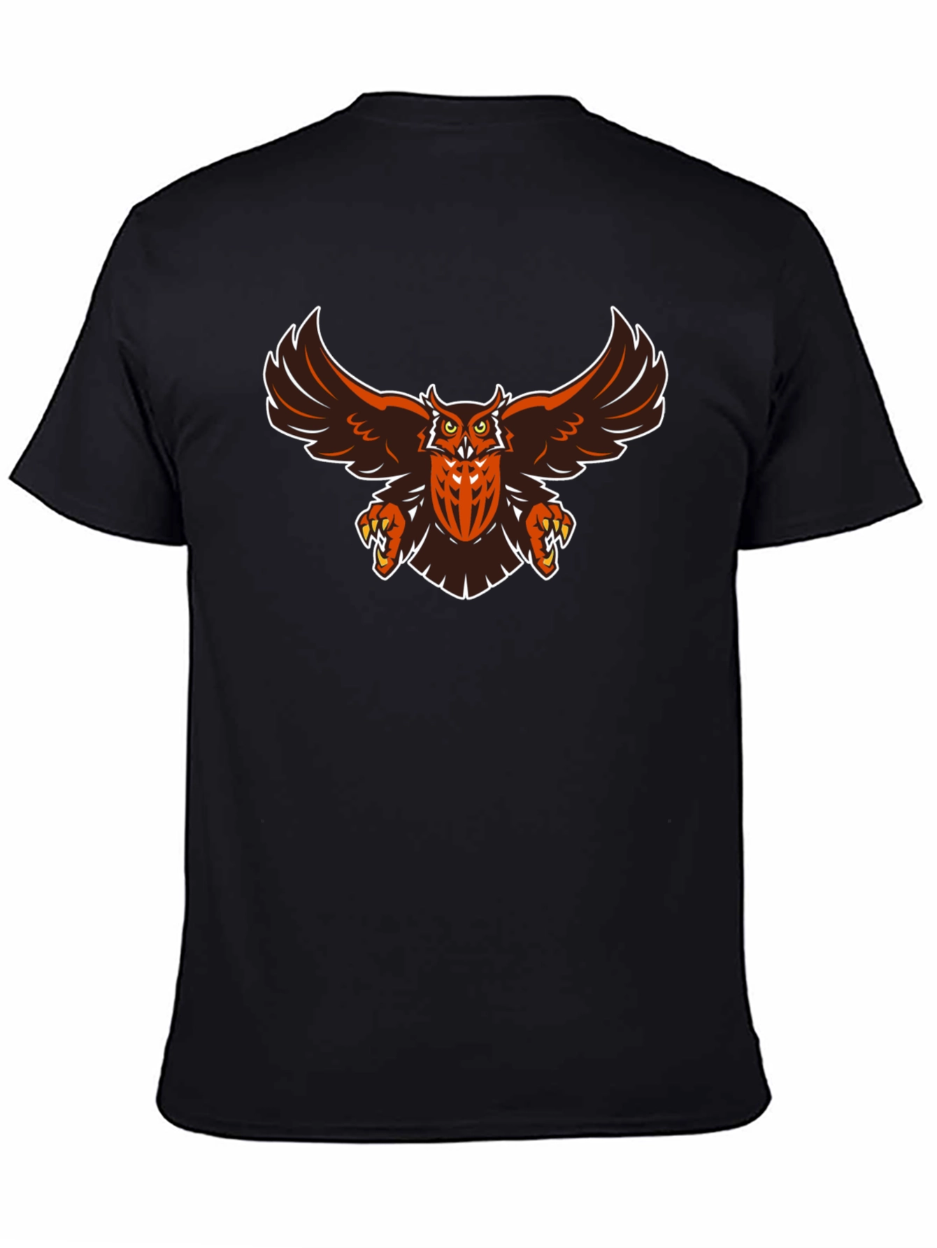 Mens Black Owl Graphic T-Shirt
