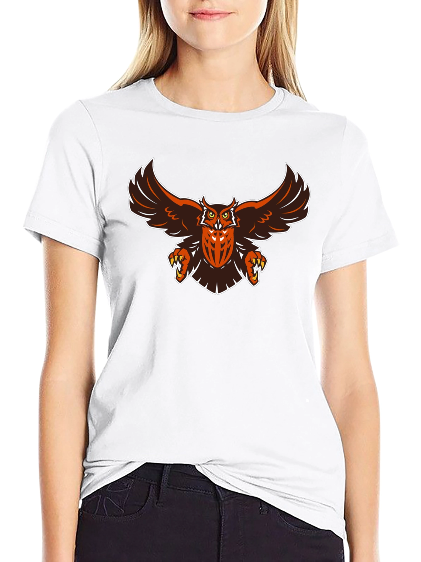 Mens Black Owl Graphic T-Shirt