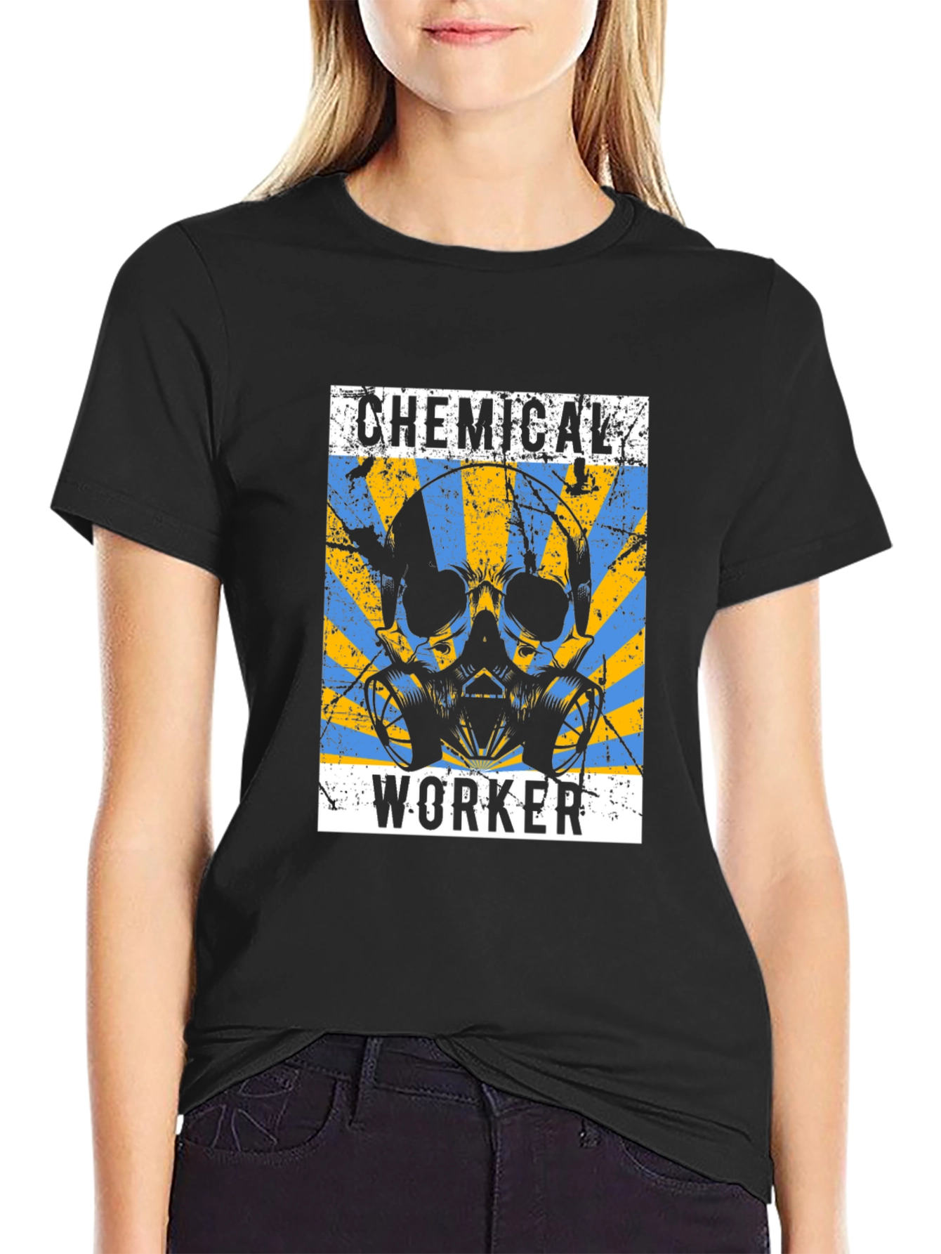 Chemical Worker Skull Graphic Tee - Safety First!