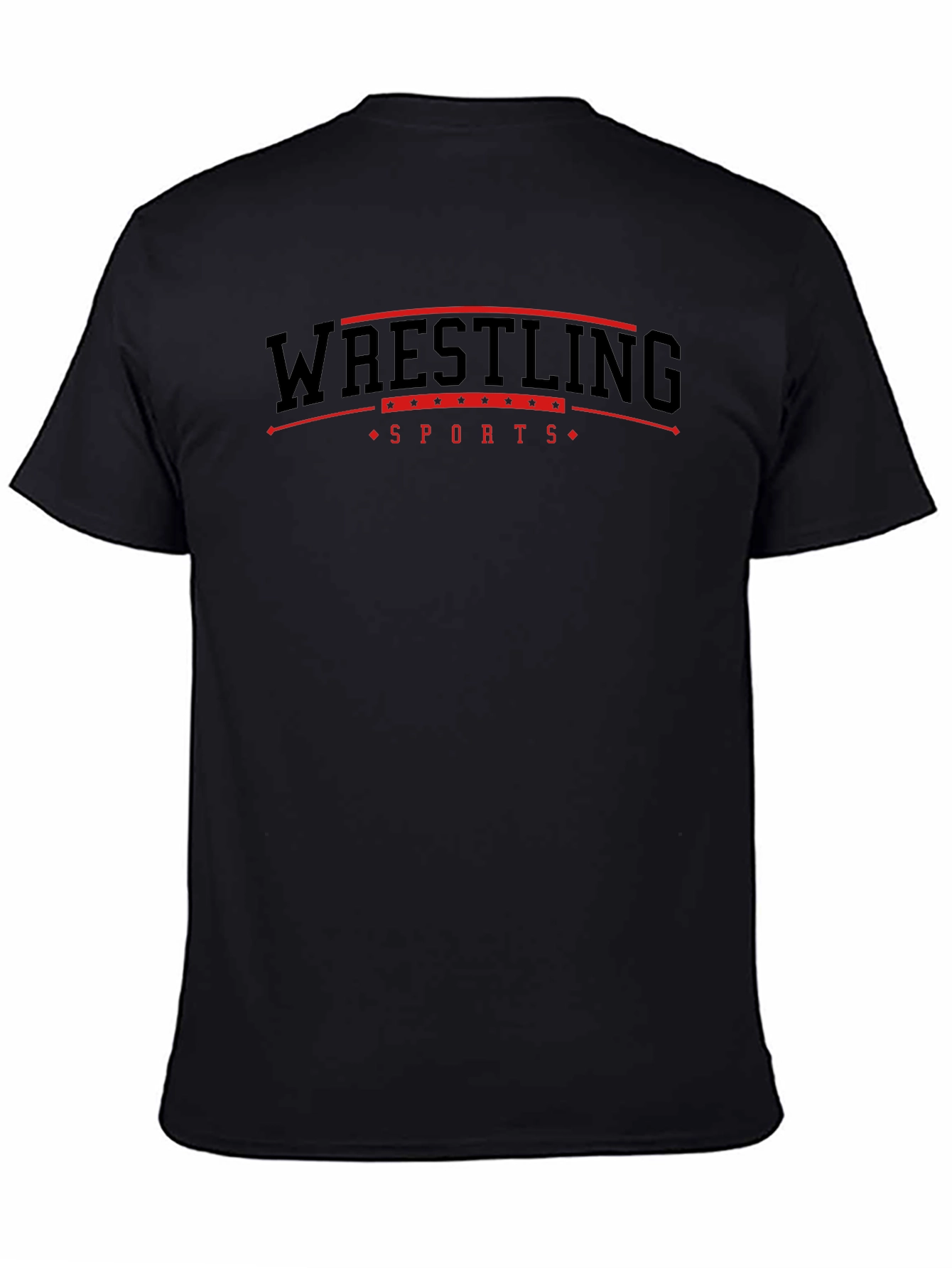 Wrestling Sports Graphic Print Black T-Shirt