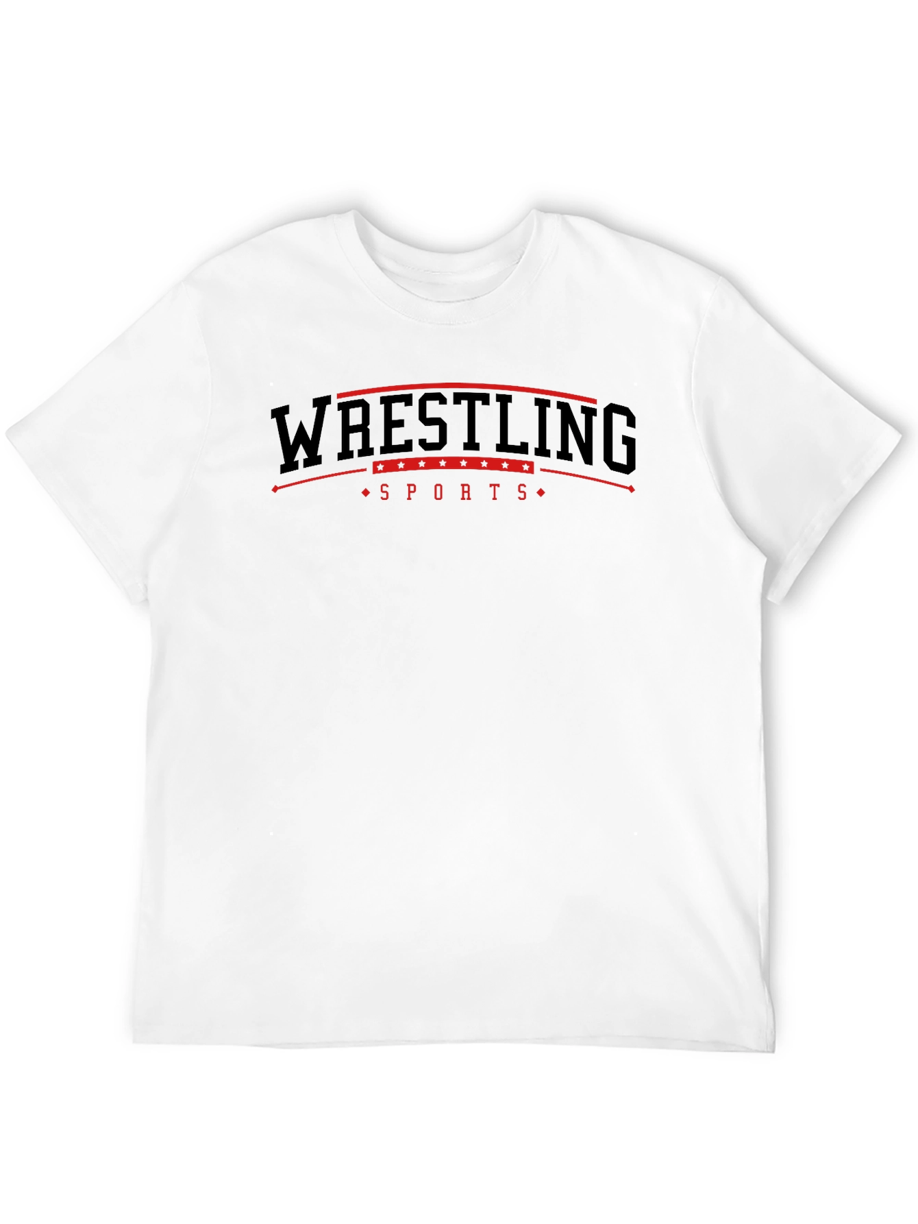 Wrestling Sports Graphic Print Black T-Shirt