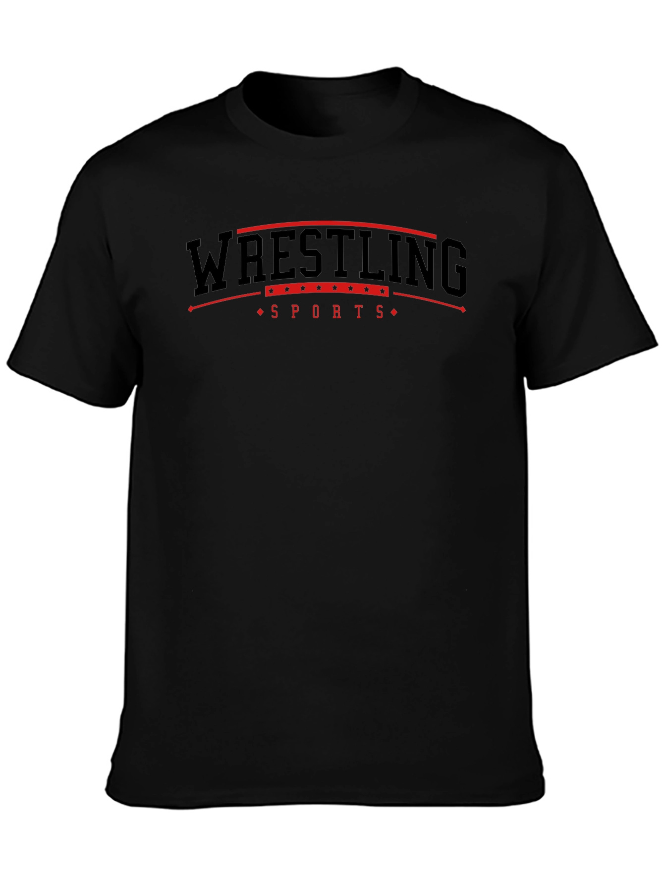 Wrestling Sports Graphic Print Black T-Shirt