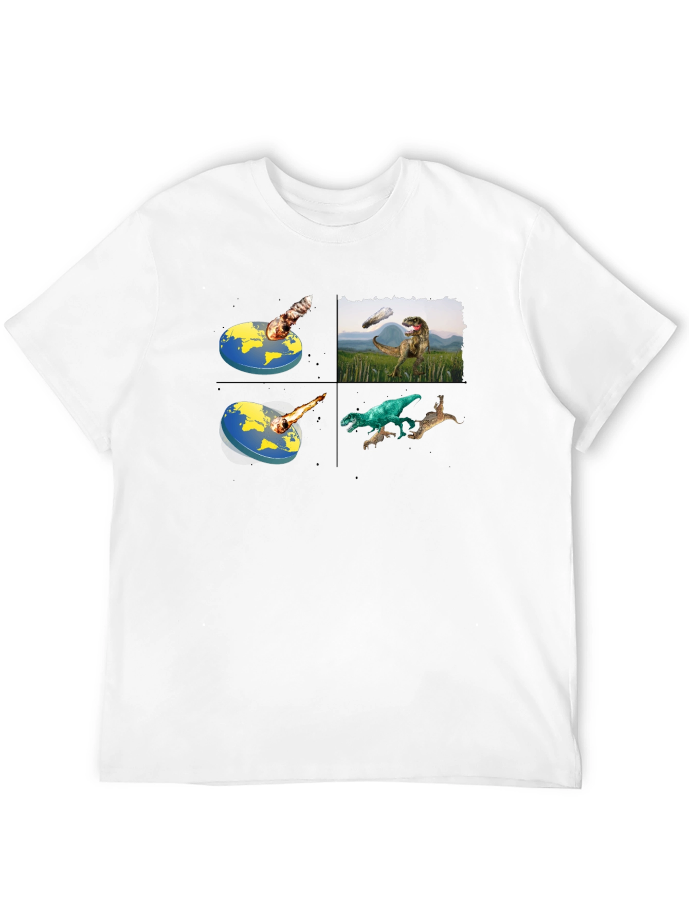 Dinosaur Extinction Black T-Shirt