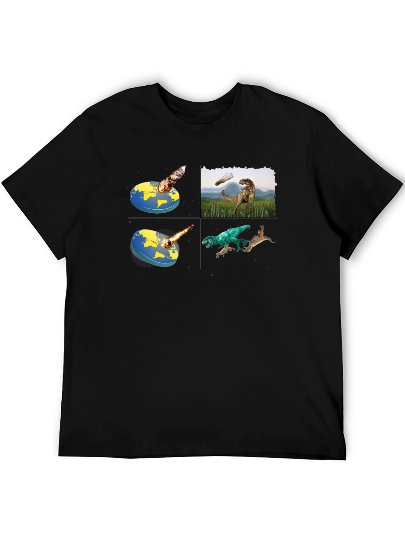 Dinosaur Extinction Black T-Shirt