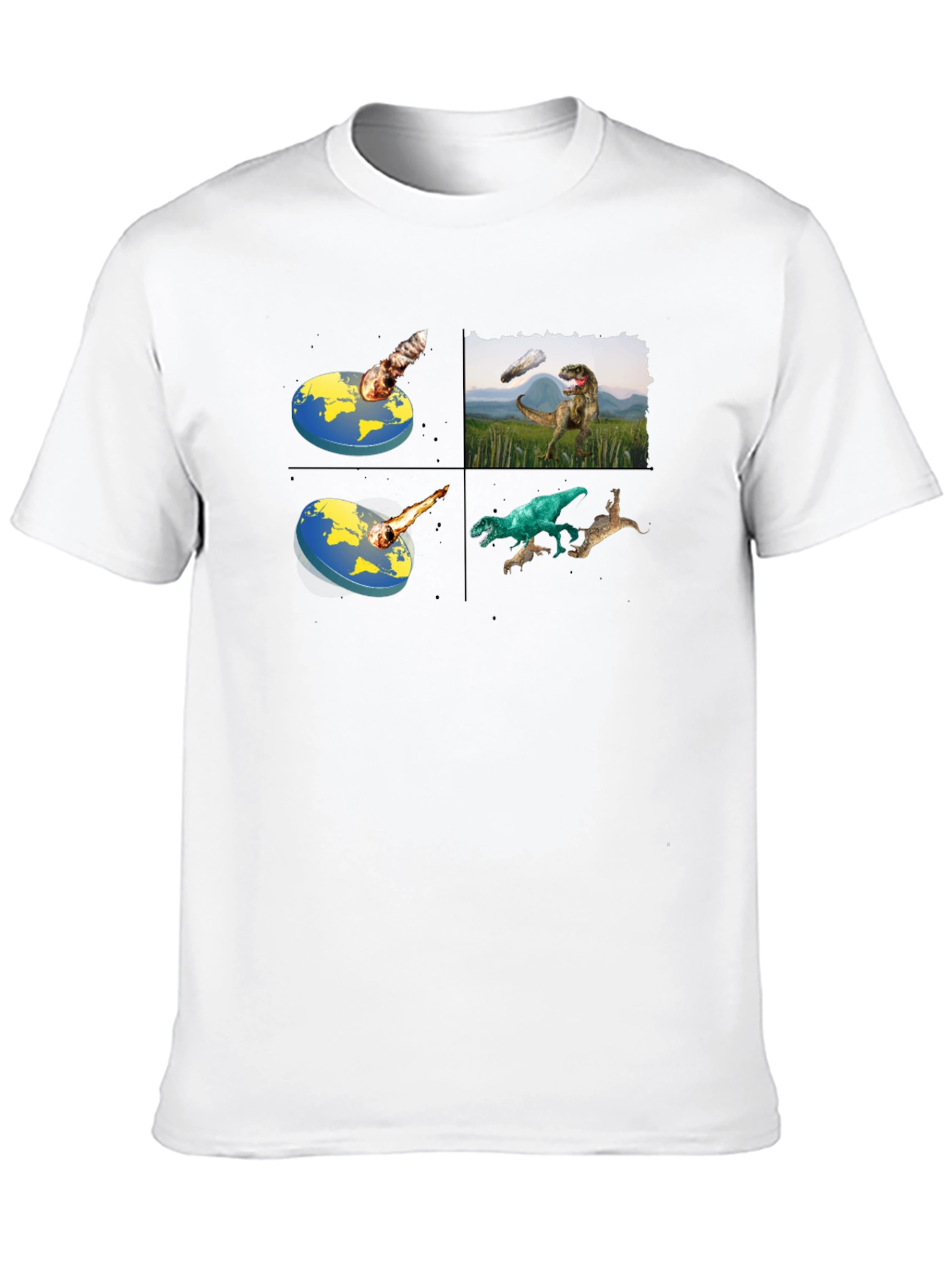 Dinosaur Extinction Black T-Shirt