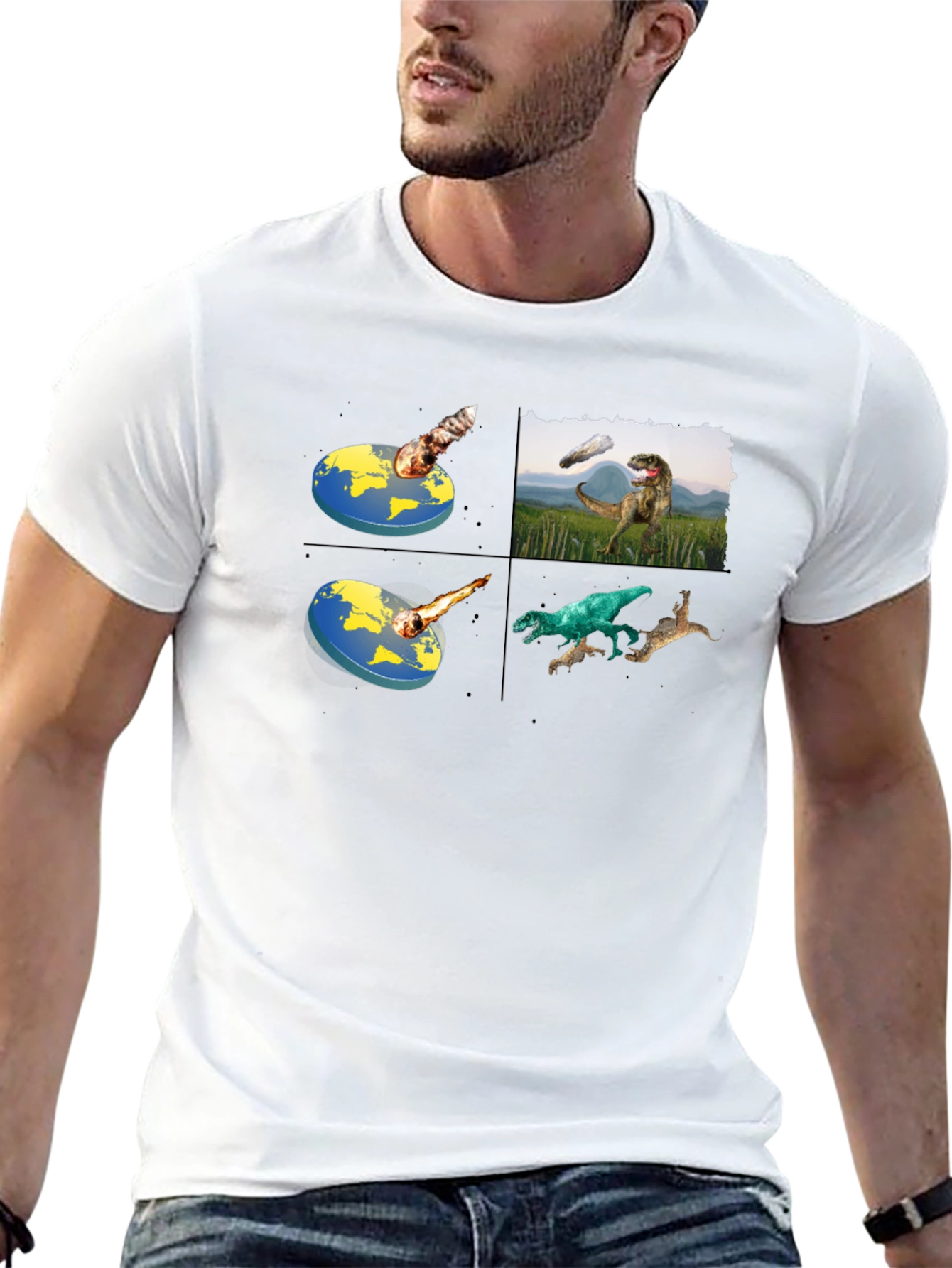 Dinosaur Extinction Black T-Shirt