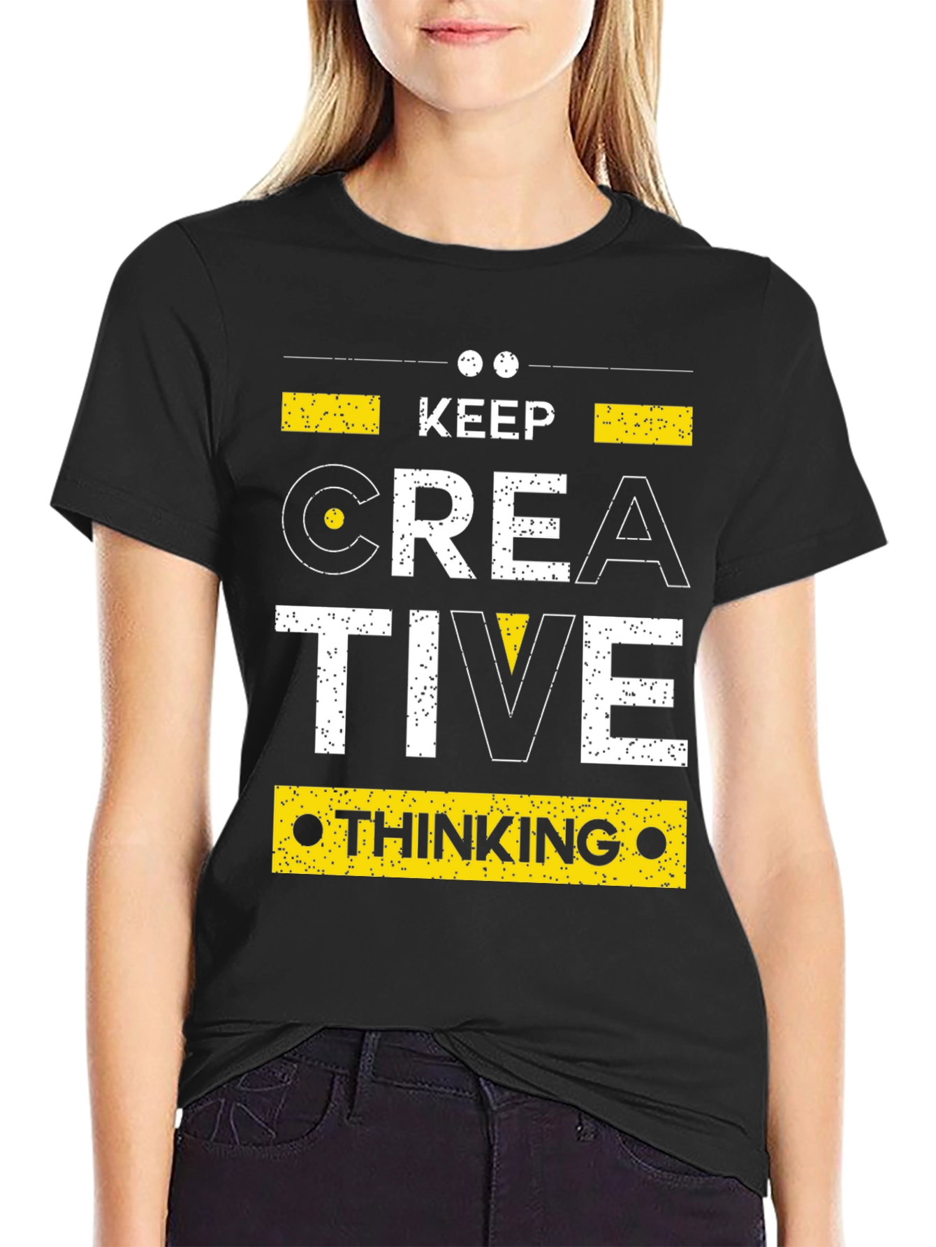 Keep Creative Thinking Black Graphic Tee