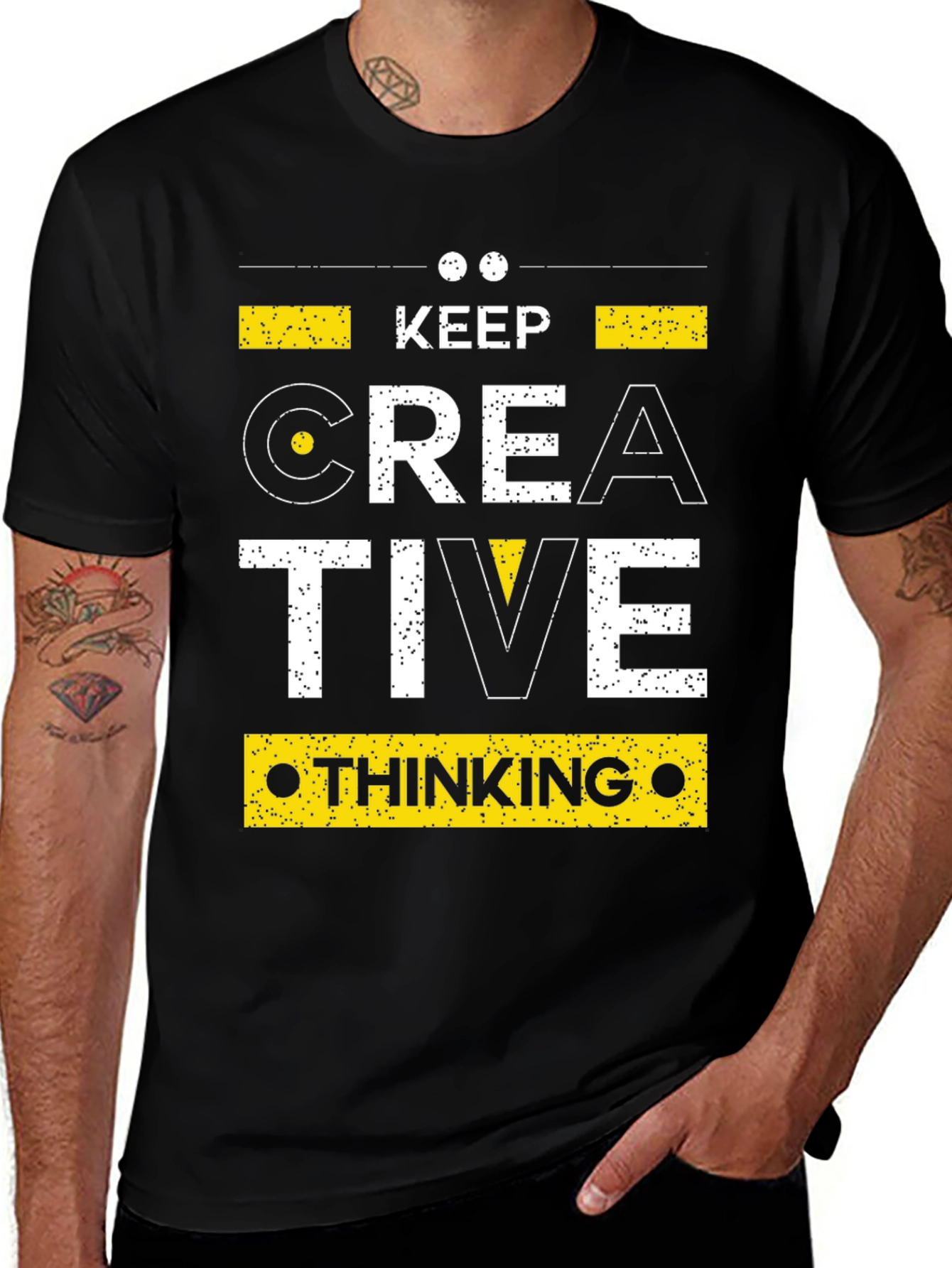 Keep Creative Thinking Black Graphic Tee