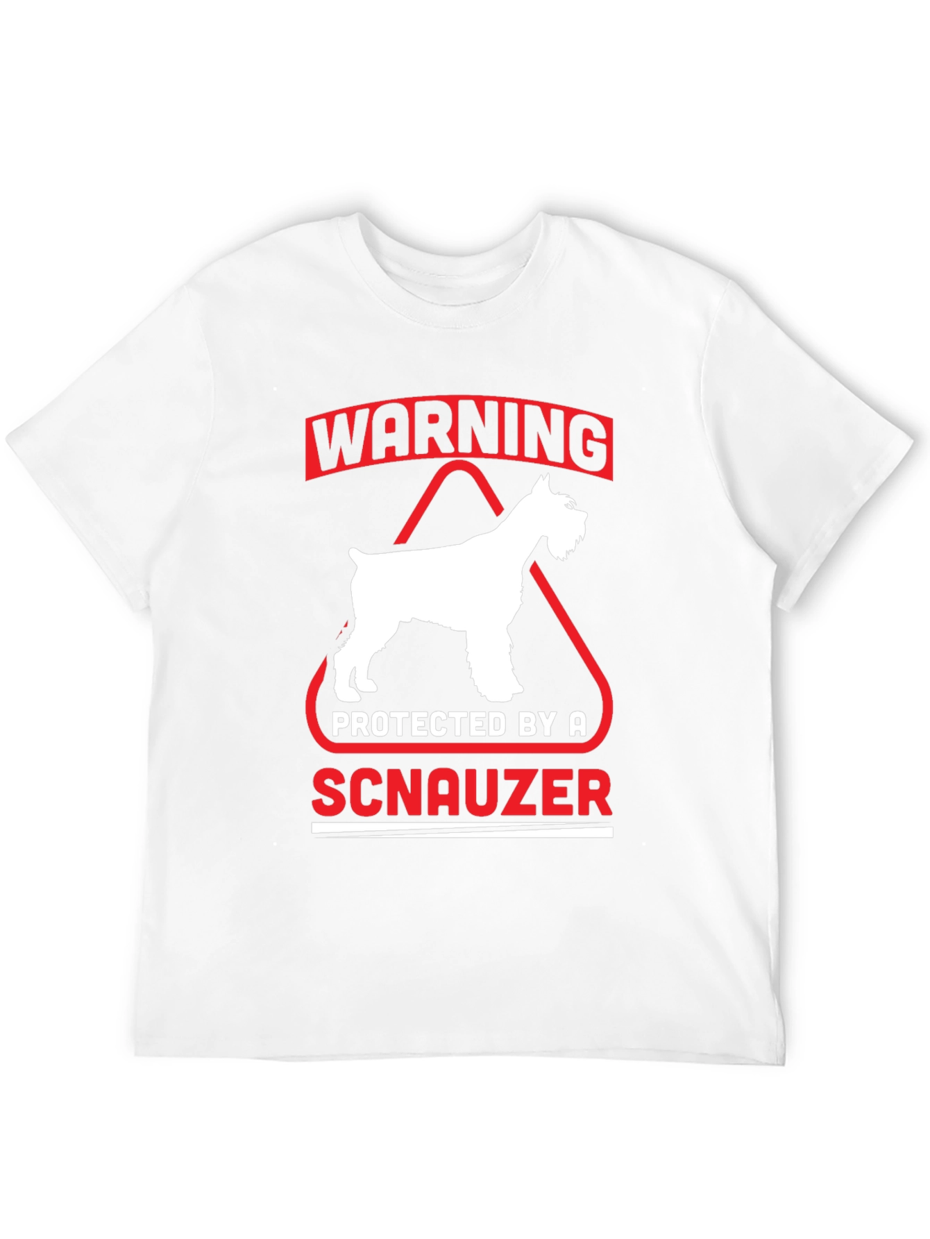 Warning Protected by a Schnauzer Black T-Shirt