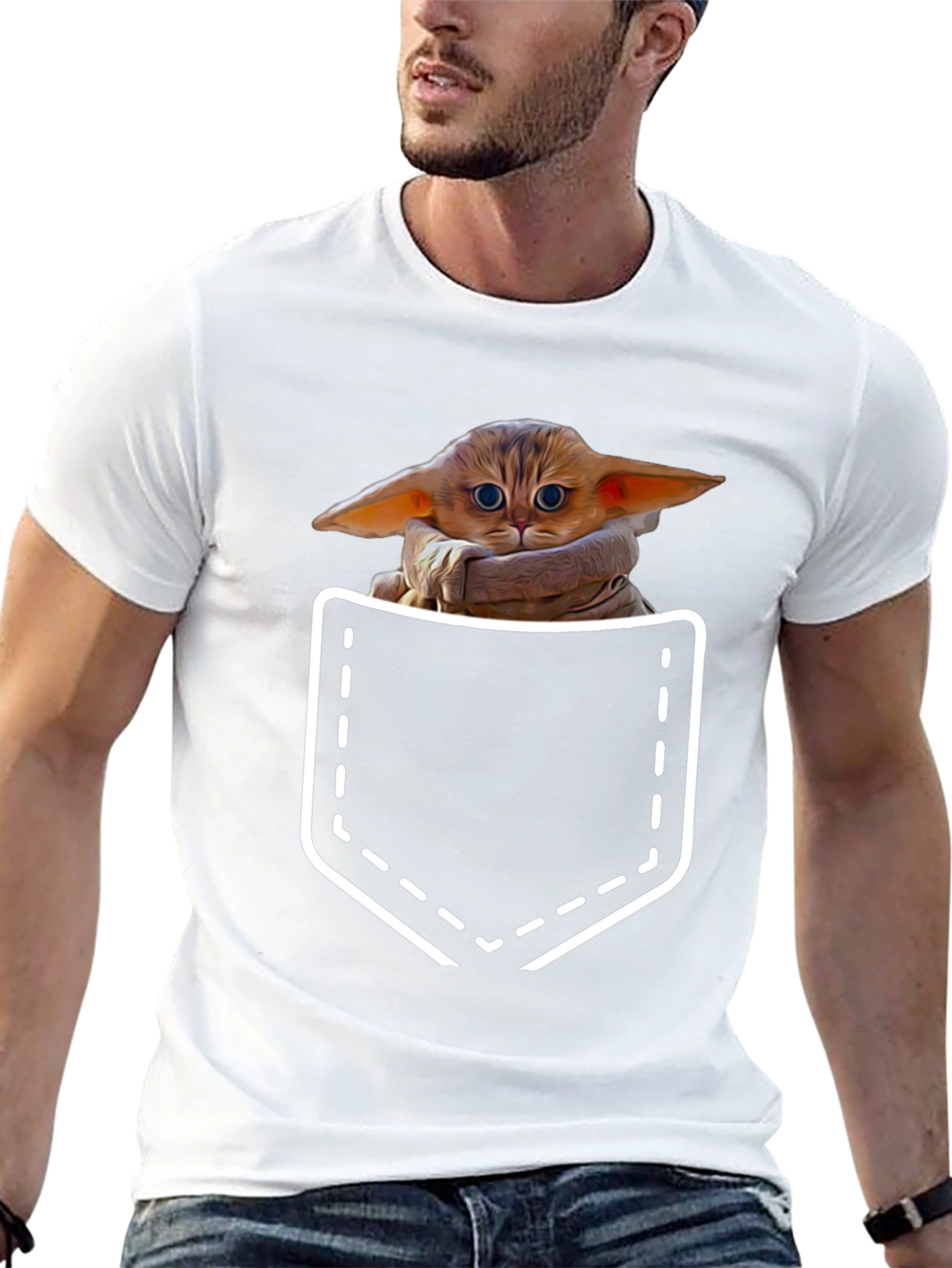 Grogu Pocket T-Shirt - The Child Cute Design