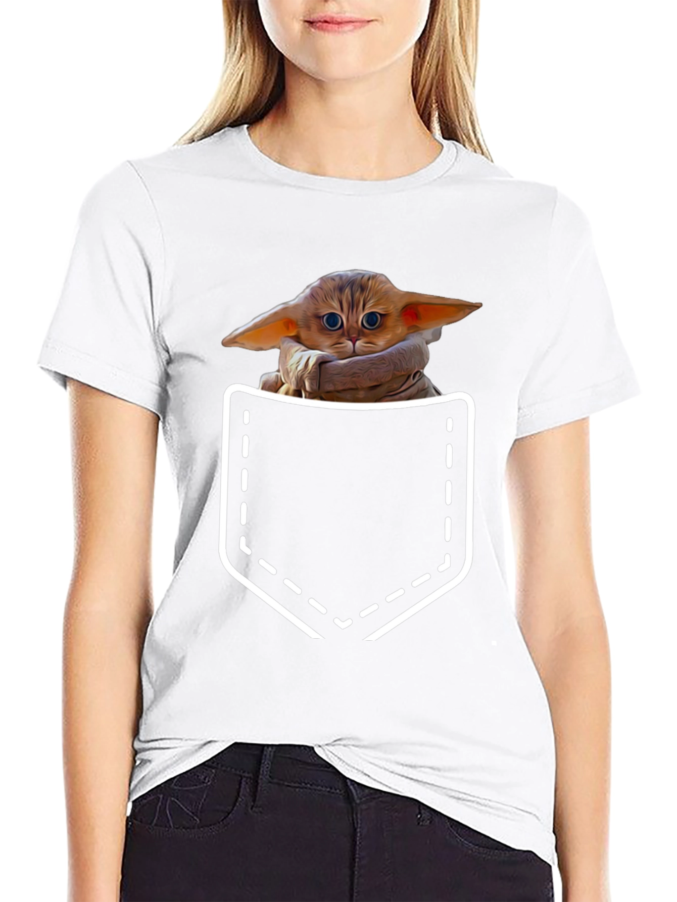 Grogu Pocket T-Shirt - The Child Cute Design