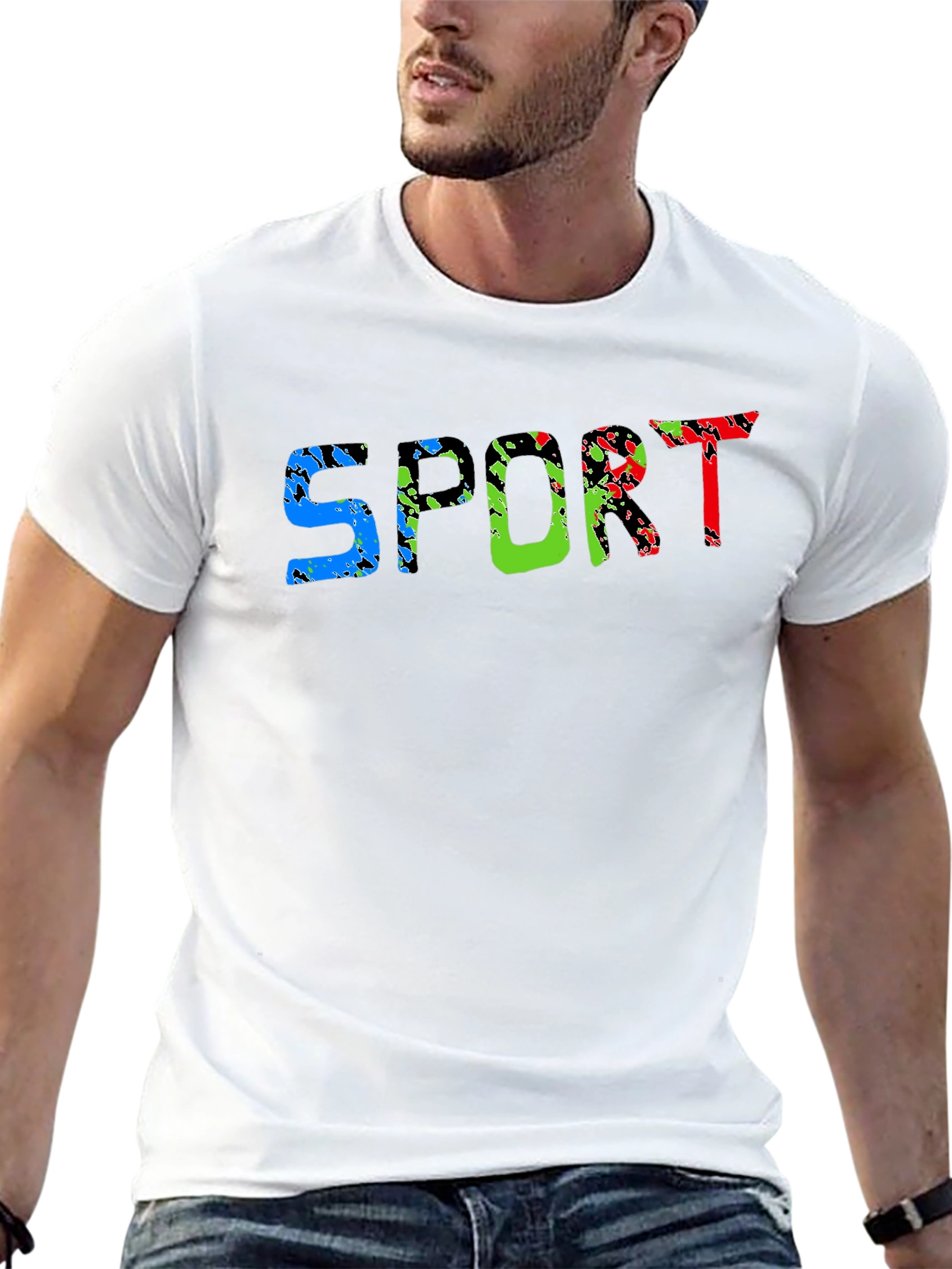 Mens Black Sport Graphic Tee