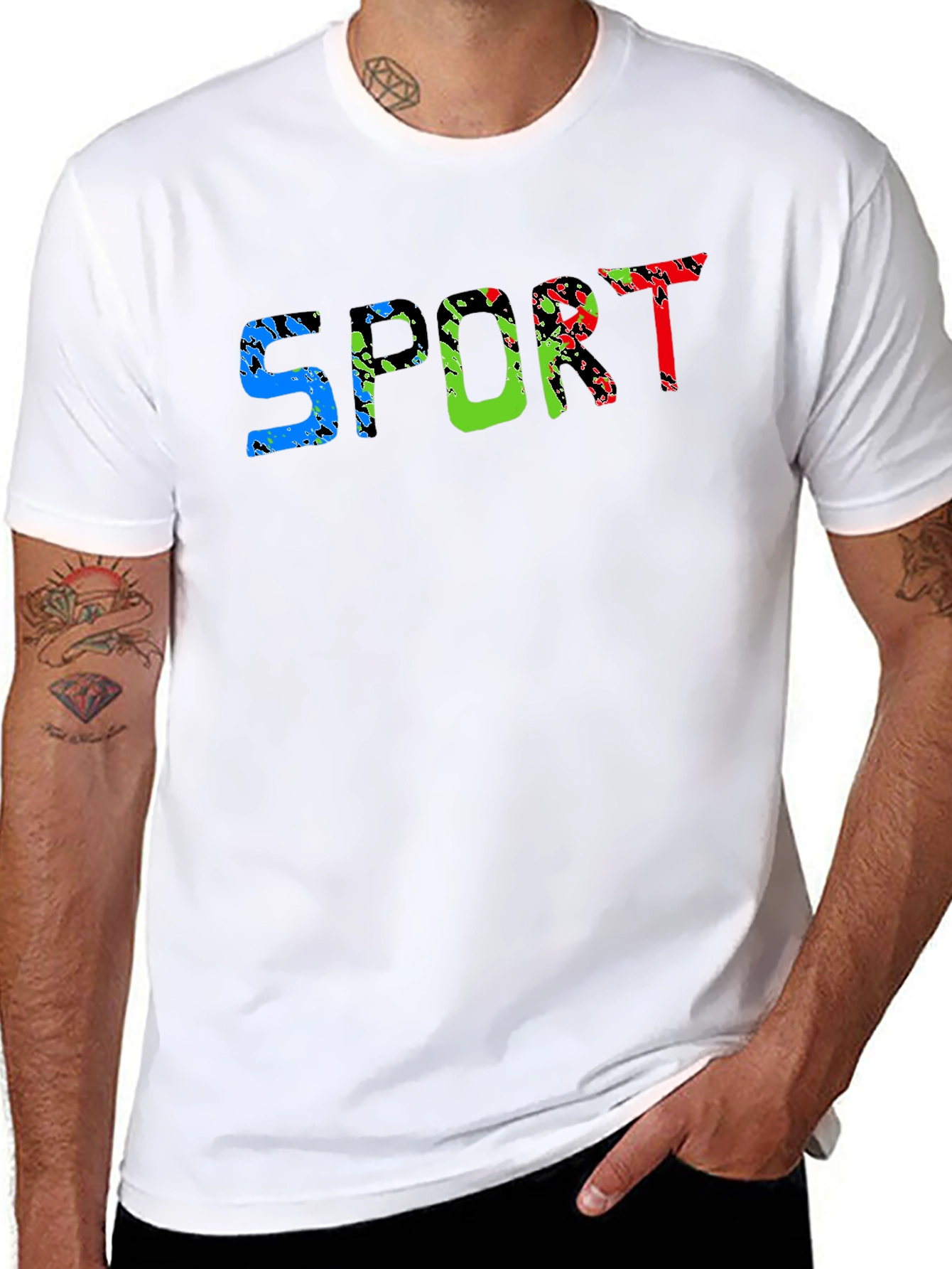 Mens Black Sport Graphic Tee