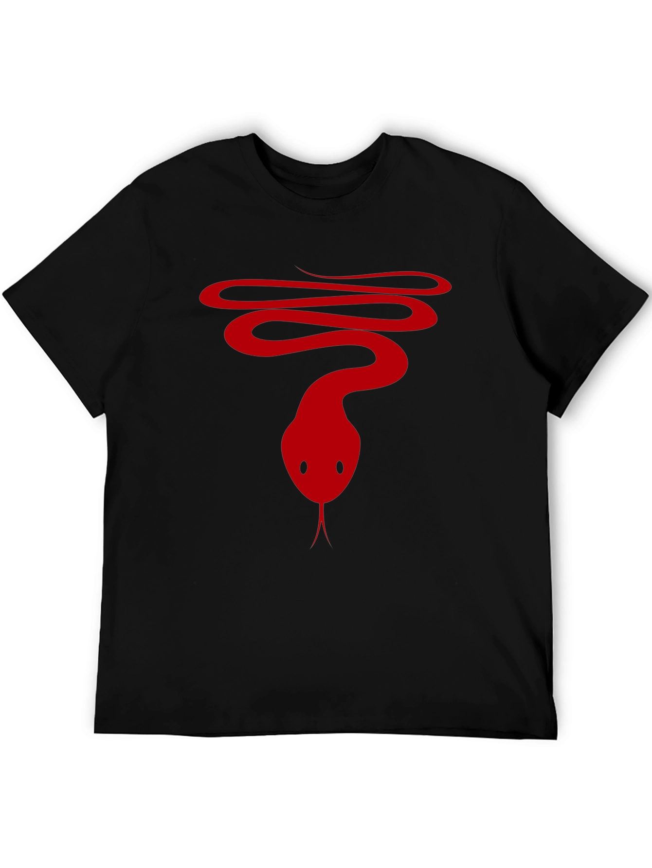 Snake Graphic Tee - Mens Black Cotton T-Shirt