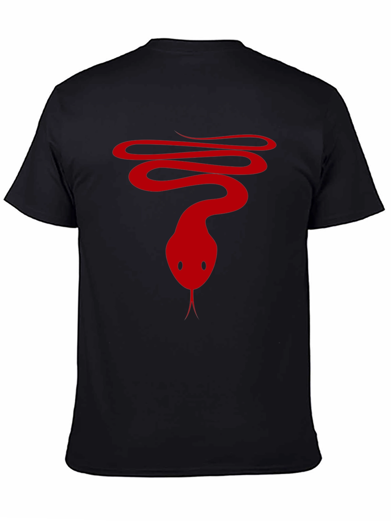 Snake Graphic Tee - Mens Black Cotton T-Shirt
