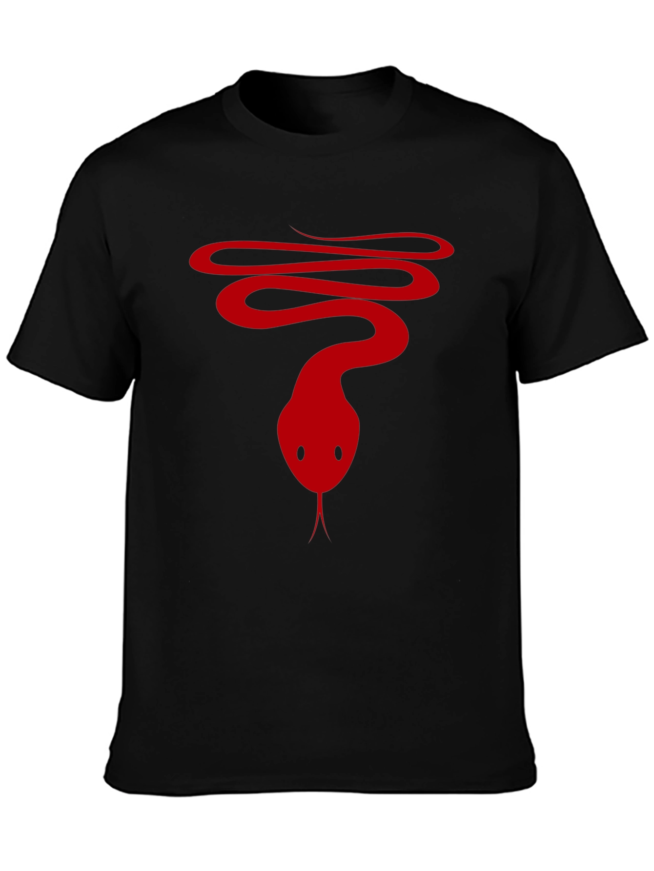 Snake Graphic Tee - Mens Black Cotton T-Shirt