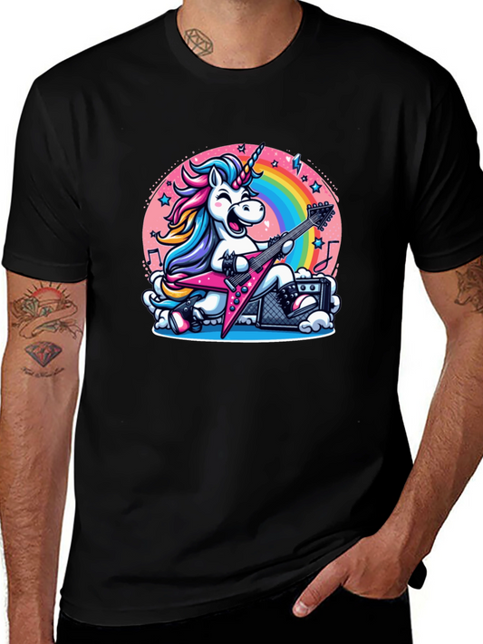Unicorn Guitarist Graphic T-Shirt - Rock Star Style