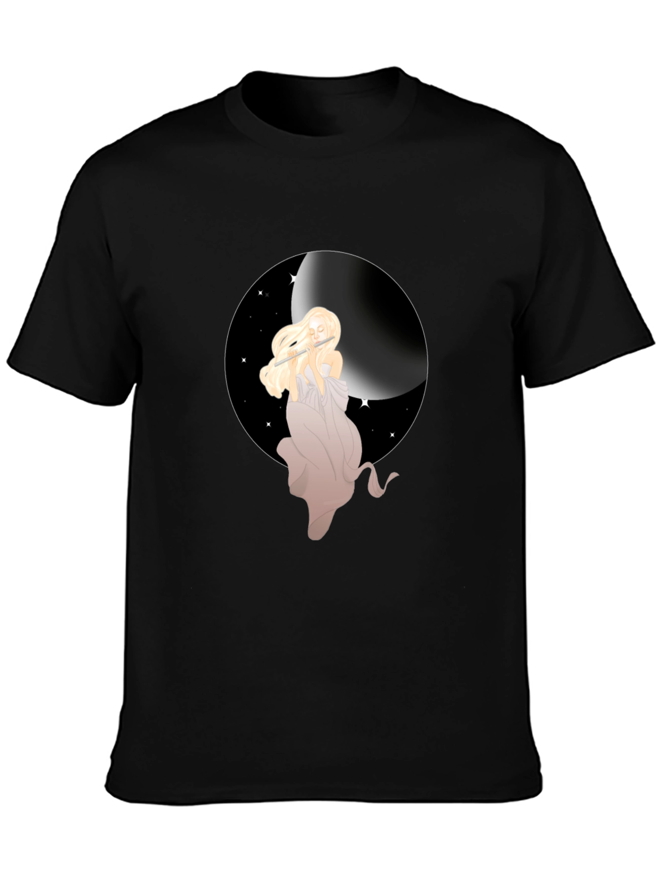 Moon Goddess Graphic Tee - Stylish Black T-Shirt