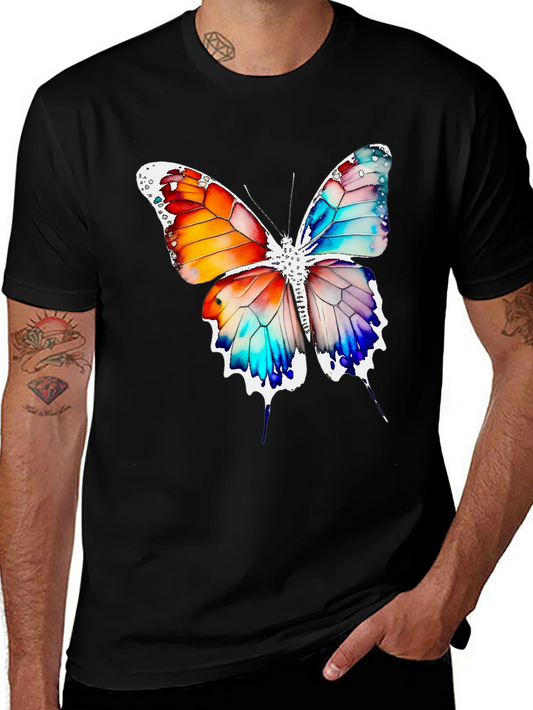 Butterfly Graphic Print Crew Neck T-Shirt