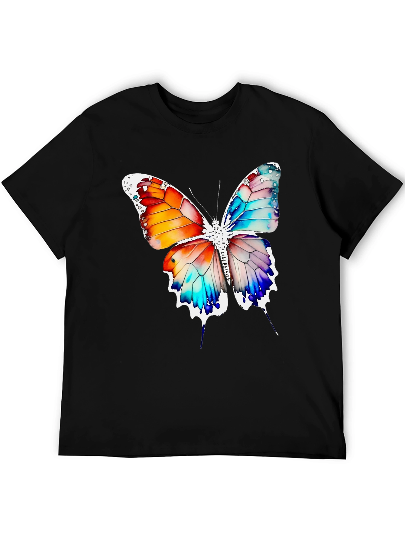 Butterfly Graphic Print Crew Neck T-Shirt
